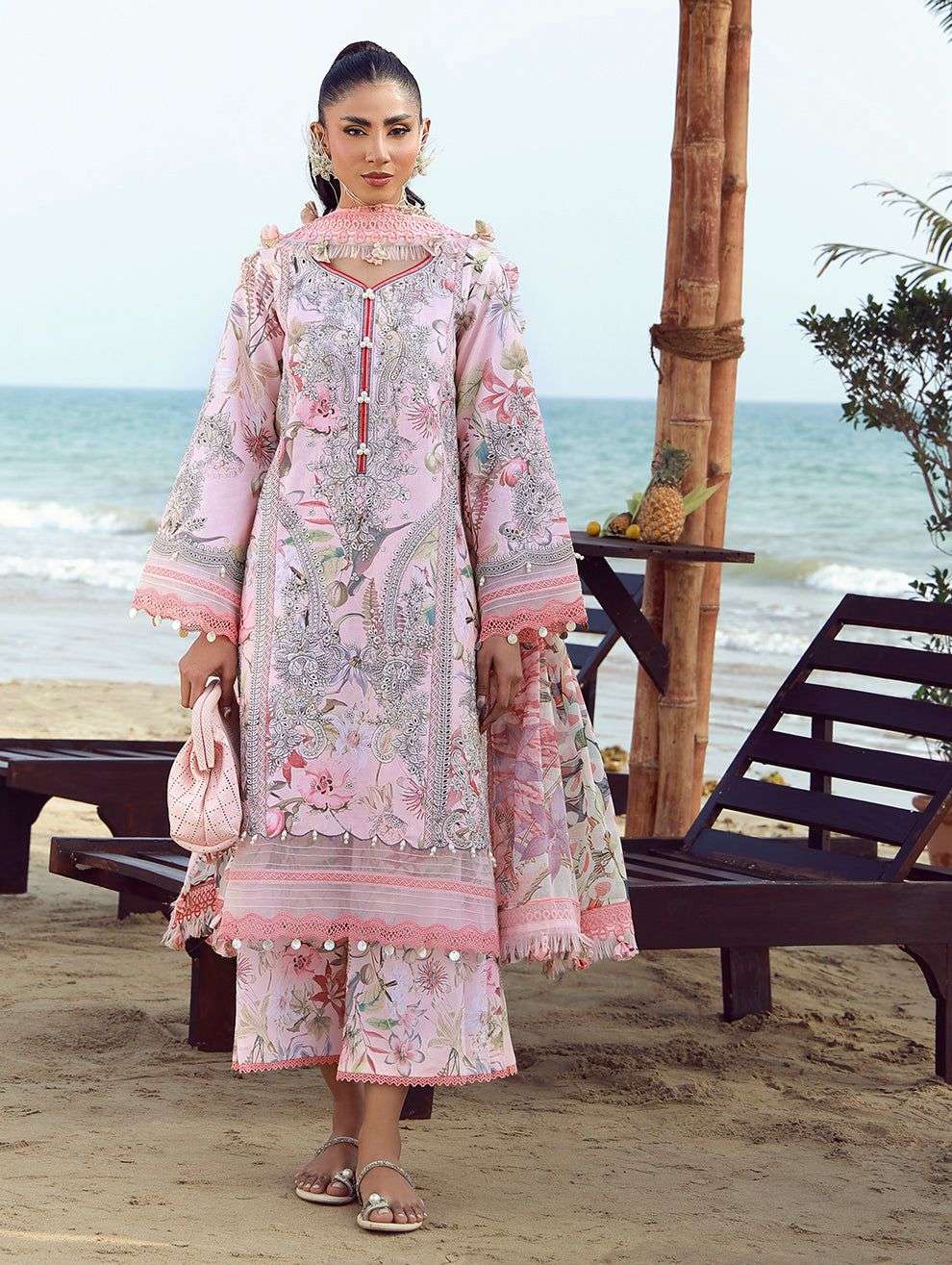 Flora 3 PC Lawn Collection 2026 Jade-08