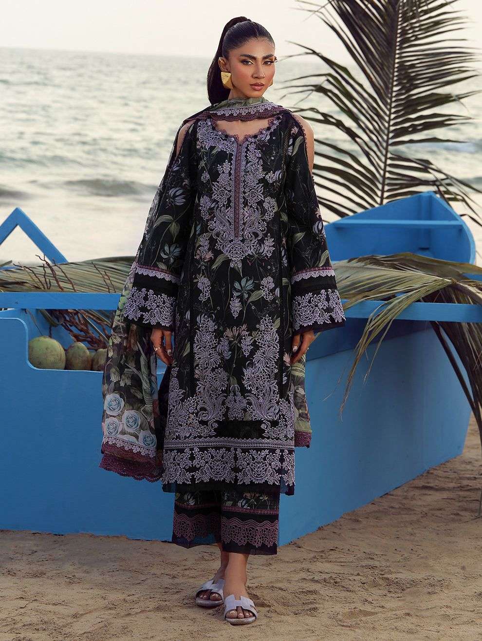 Flora 3 PC Lawn Collection 2026 Jade-09