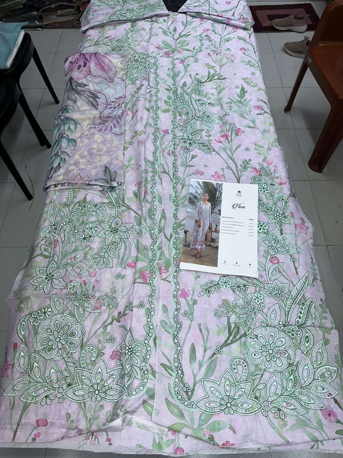 Flora 3 PC Lawn Collection 2026 Jade-12
