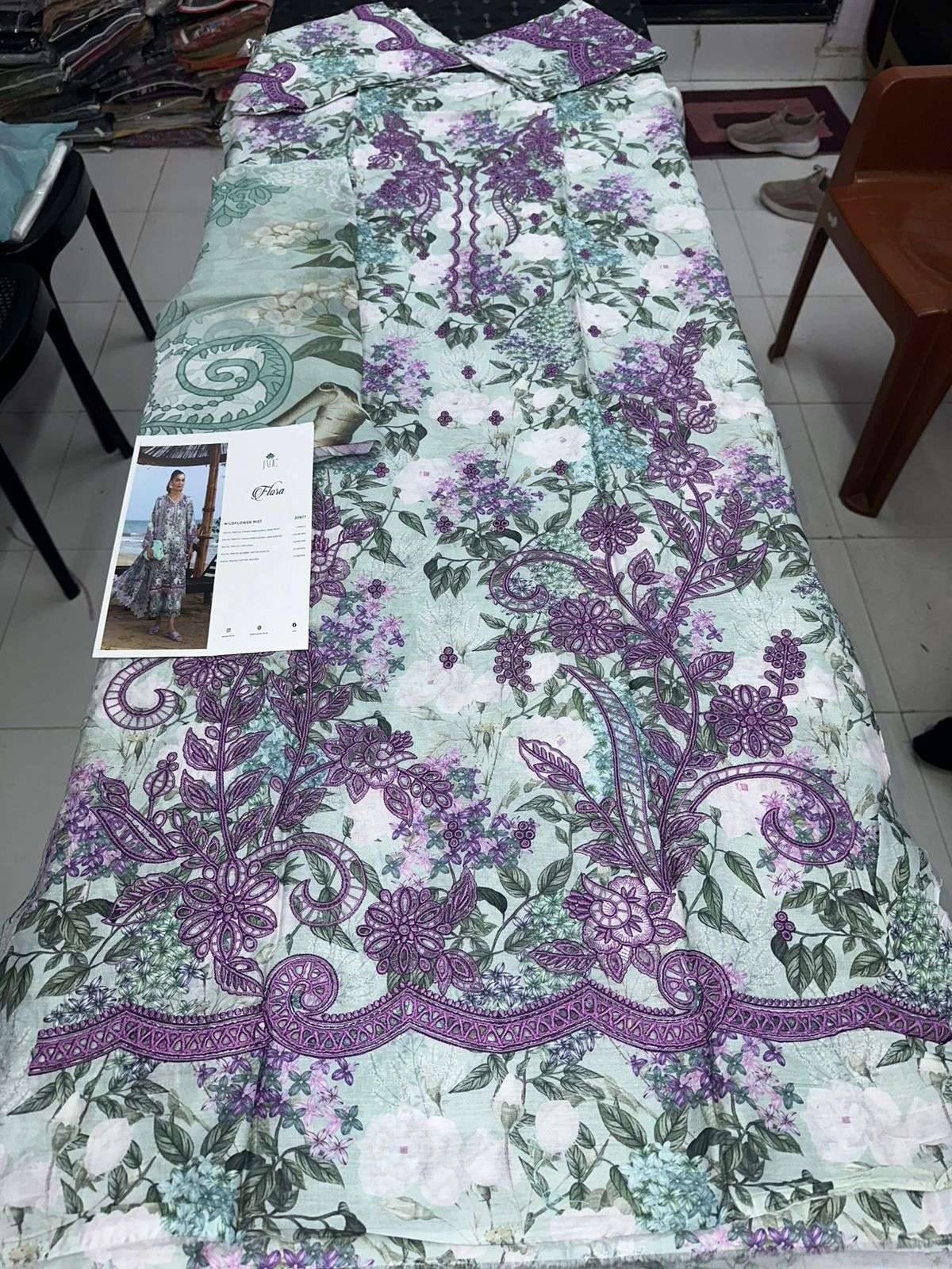 Flora 3 PC Lawn Collection 2026 Jade-15