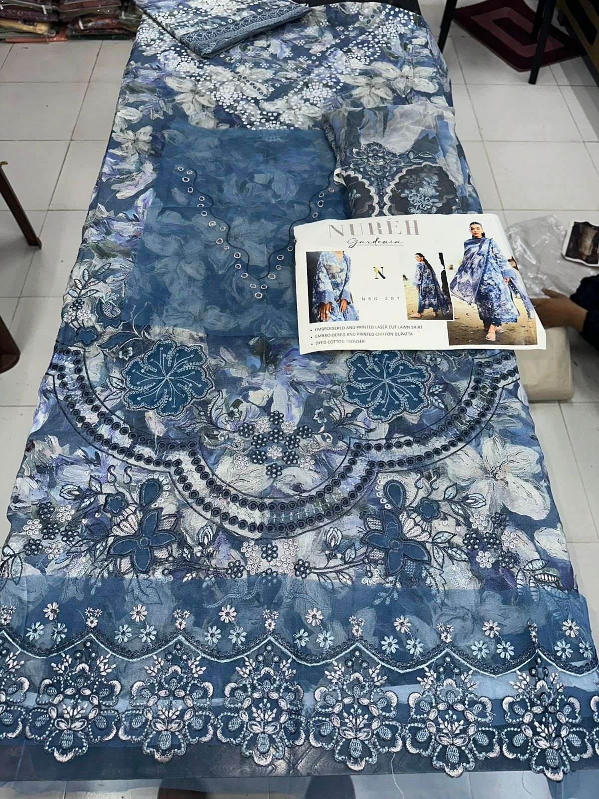 GARDENIA LUXURY PRINTED EMBROIDERED LAWN COLLECTION BY NUREH - 04