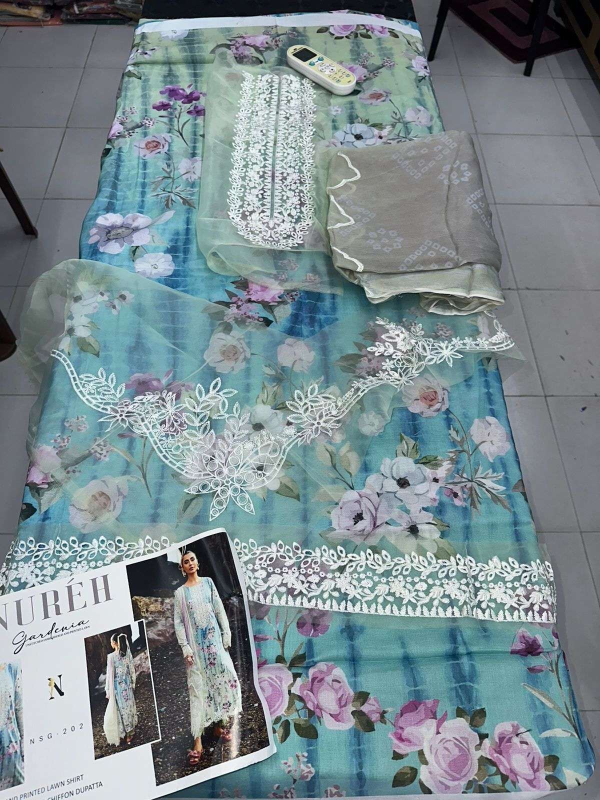 GARDENIA LUXURY PRINTED EMBROIDERED LAWN COLLECTION BY NUREH - 05