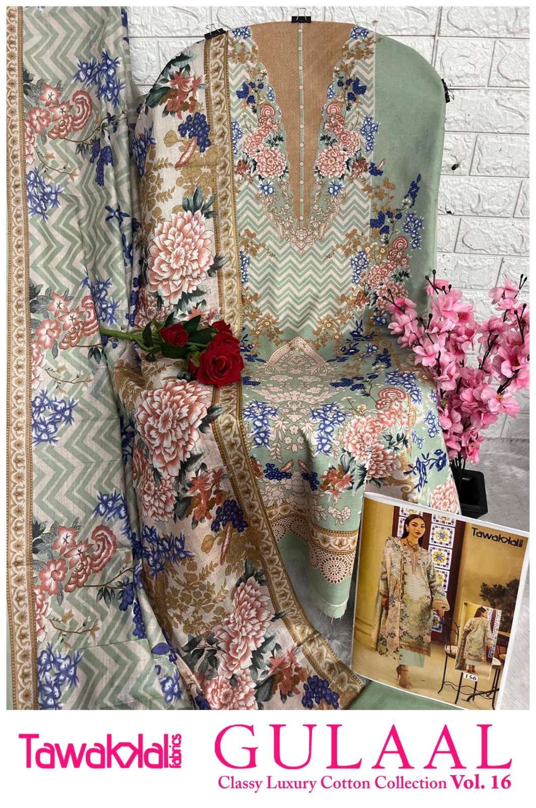 GULAAL CLASSY VOL - 16 OPEN & MODEL PIC BY TAWAKKAL FABRICS - 16