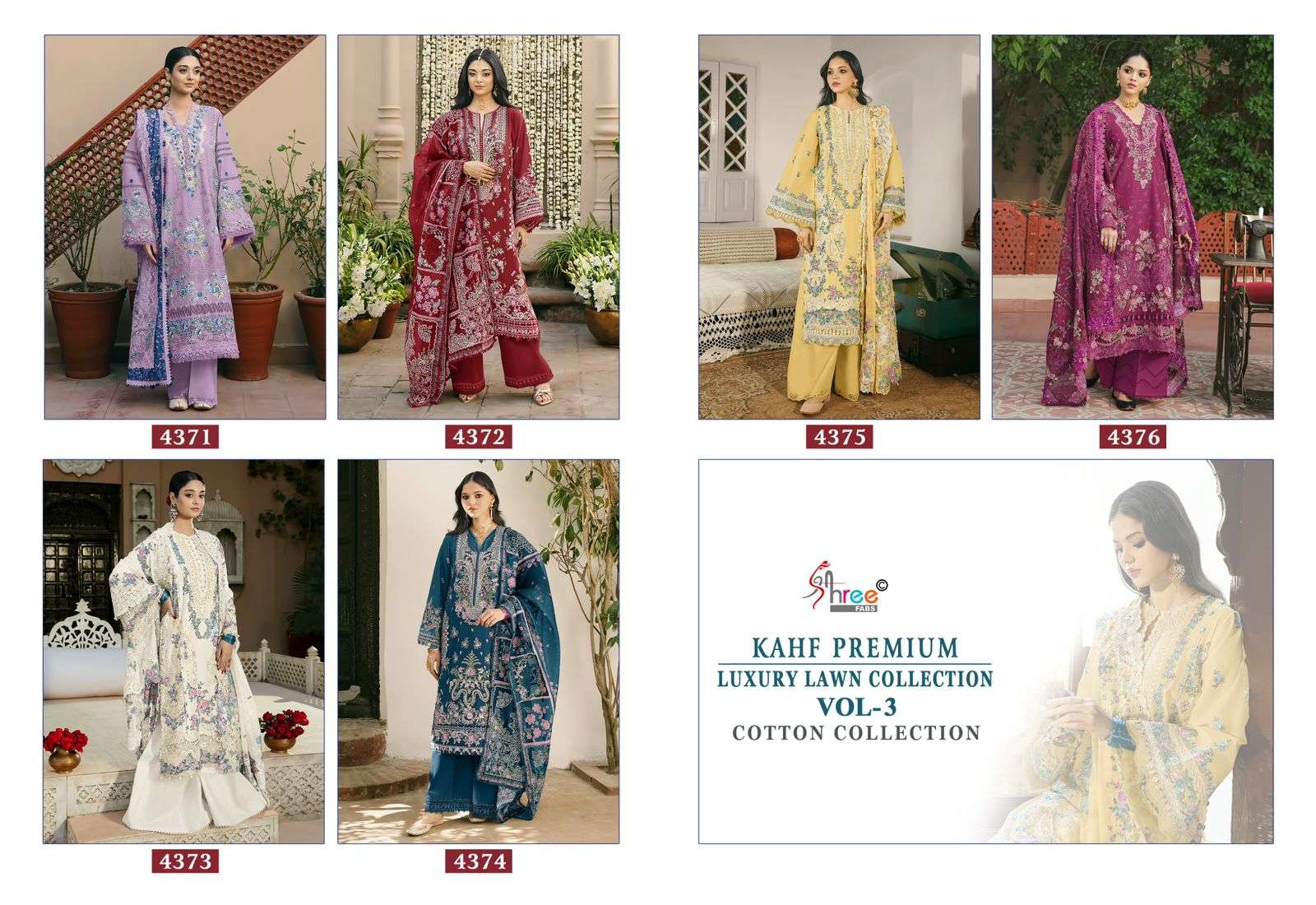 KAHF PREMIUM LUXURY LAWN COLLECTION VOL - 03 MODEL PIC BY SHREE FAB - 01 - 06 B