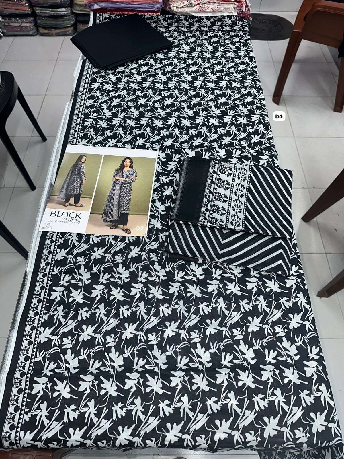 BLACK & WHITE VOL - 02 PRINTED LAWN COLLECTION 2026 OPEN PIC BY REGALIA TEXTILES - 04