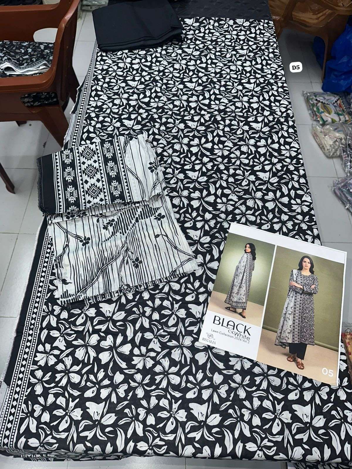 BLACK & WHITE VOL - 02 PRINTED LAWN COLLECTION 2026 OPEN PIC BY REGALIA TEXTILES - 05