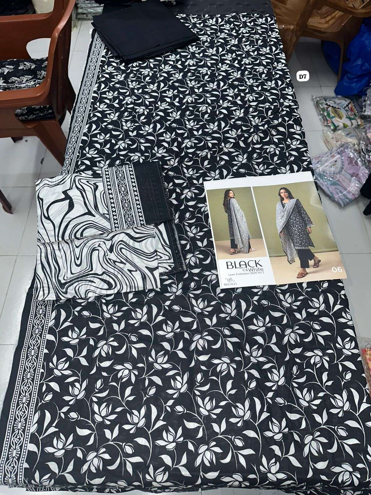 BLACK & WHITE VOL - 02 PRINTED LAWN COLLECTION 2026 OPEN PIC BY REGALIA TEXTILES - 06