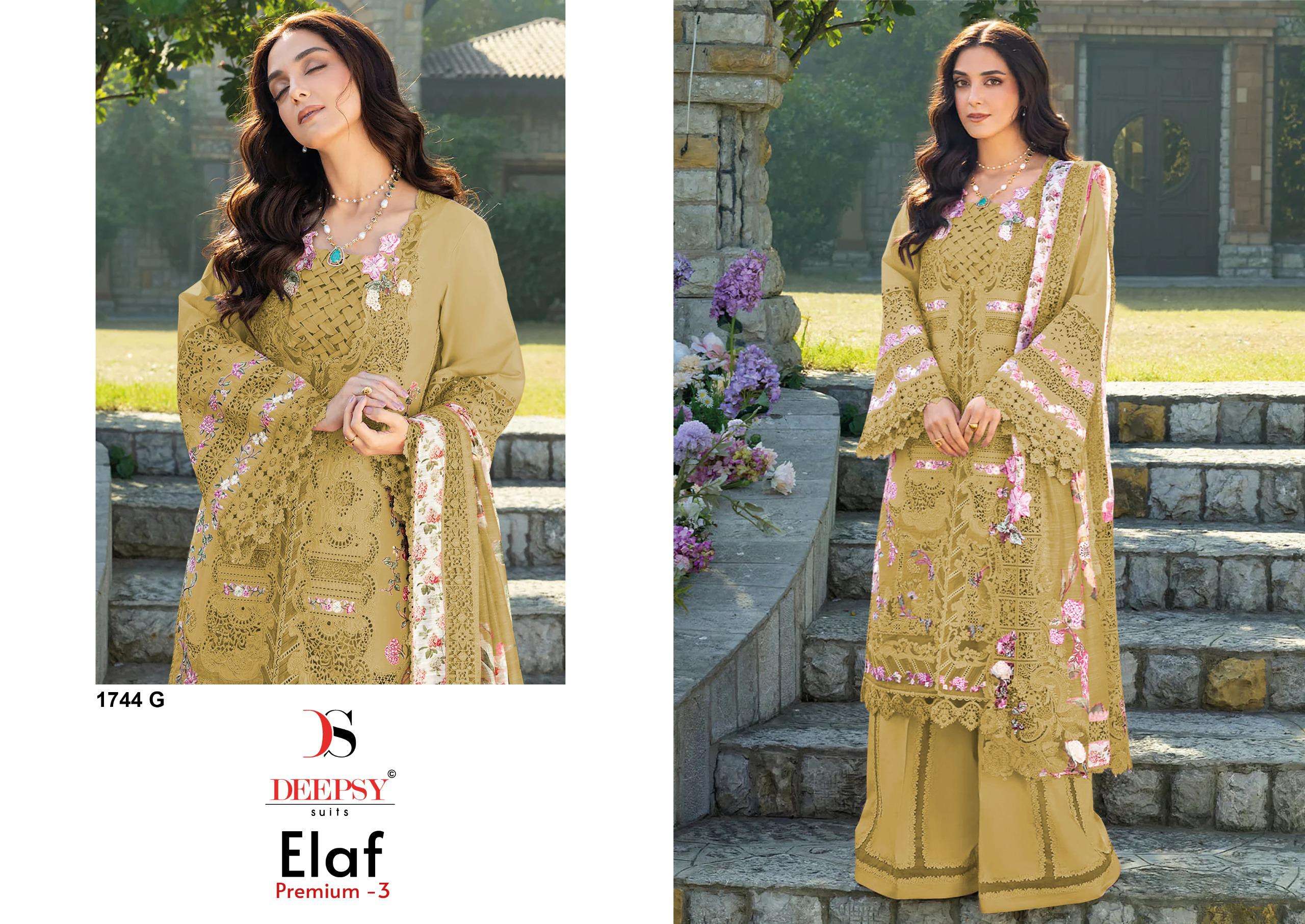 ELAF PREMIUM - 03 LUXURY LAWN D NO. 1744 BY DEEPSY SUITS - 03