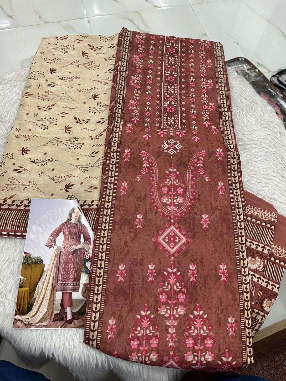 Falah Premium Cotton Collection Code - 50073 By Falah Designer Suits - 01 - 08