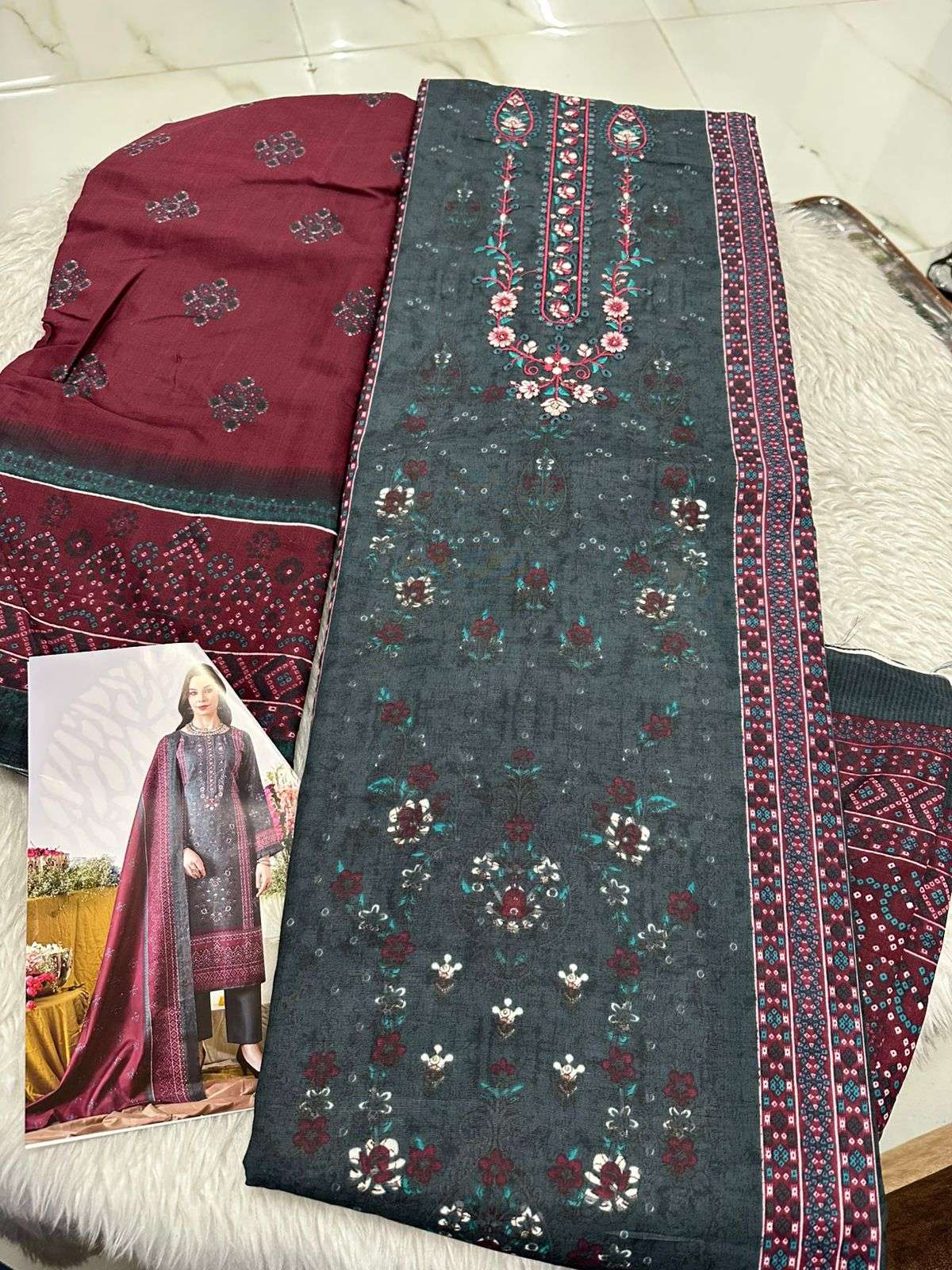 Falah Premium Cotton Collection Code - 50073 By Falah Designer Suits - 02