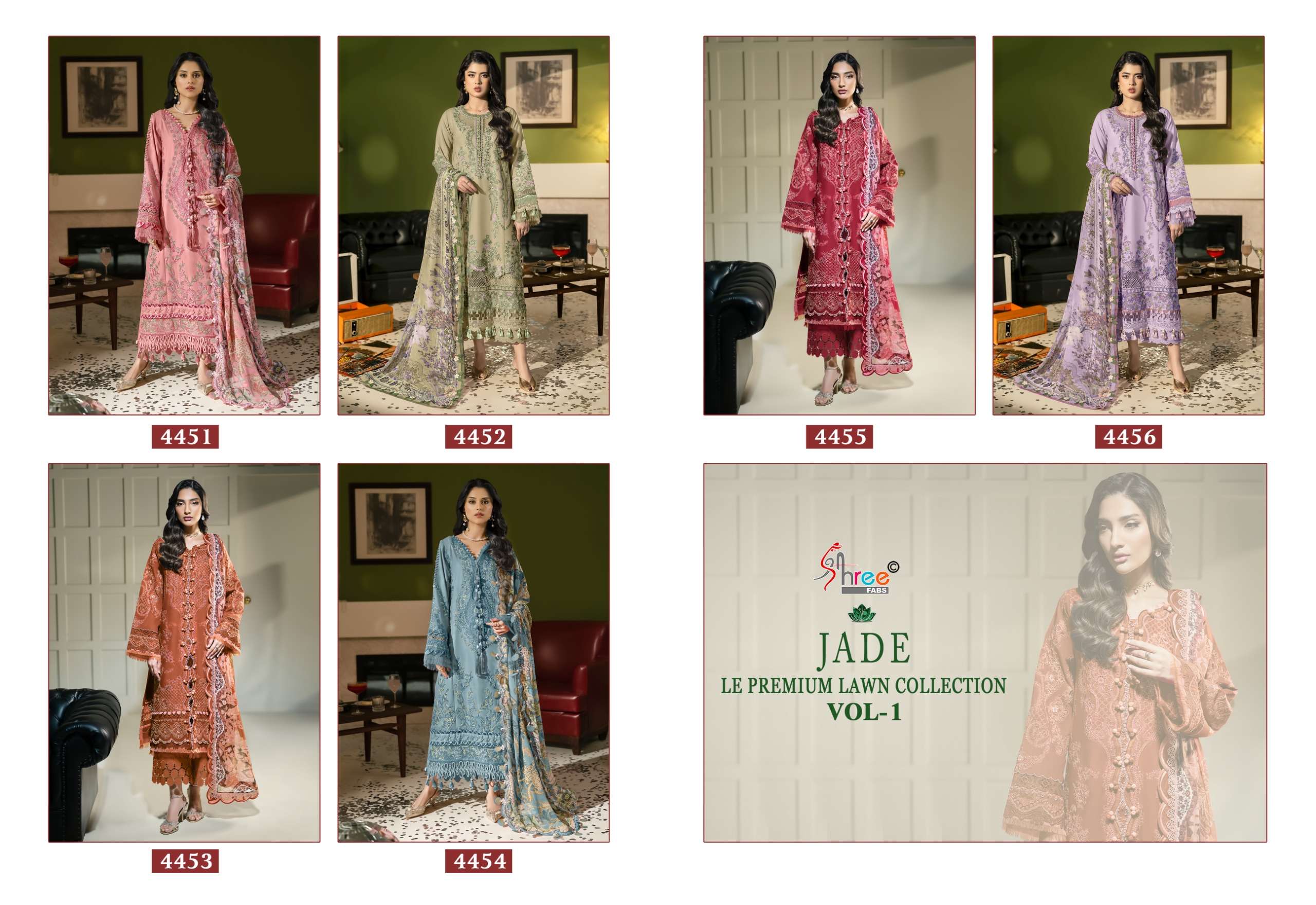 JADE LE PREMIUM LAWN COLLECTION VOL - 01 BY SHREE FABS - 01 - 06 B
