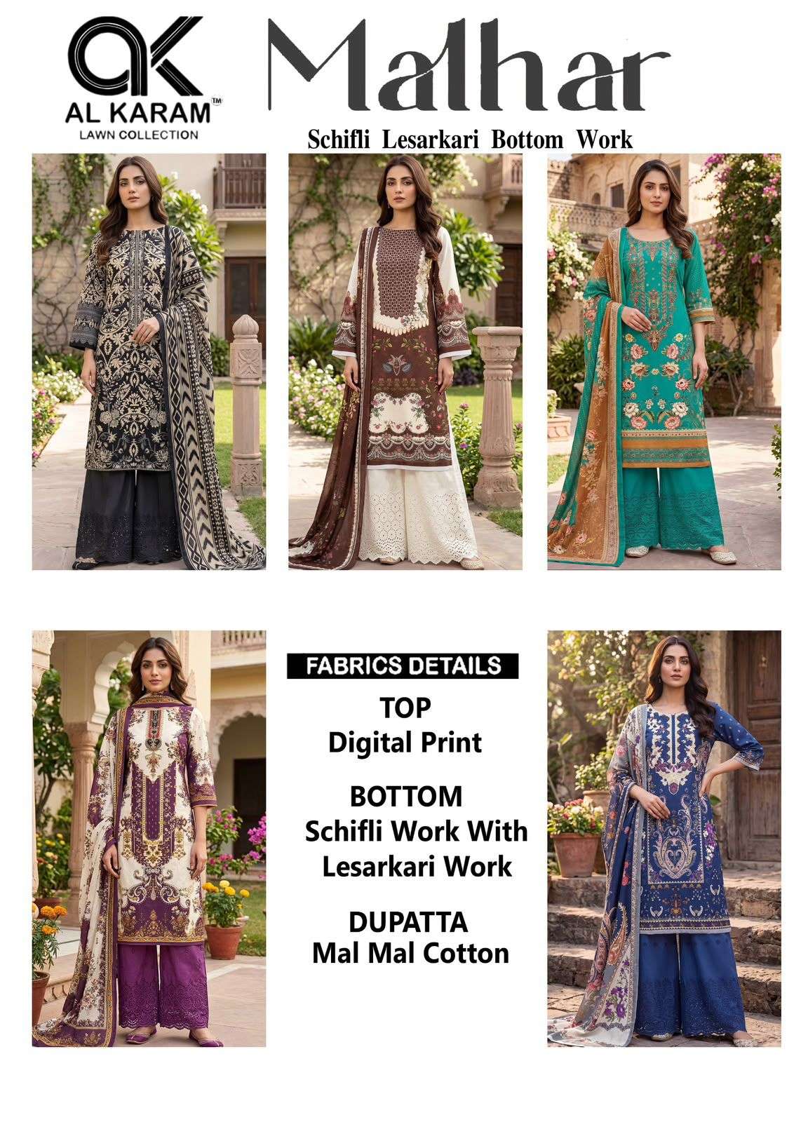 MALHAR BY AL KARAM LAWN COLLECTION - 01 - 05