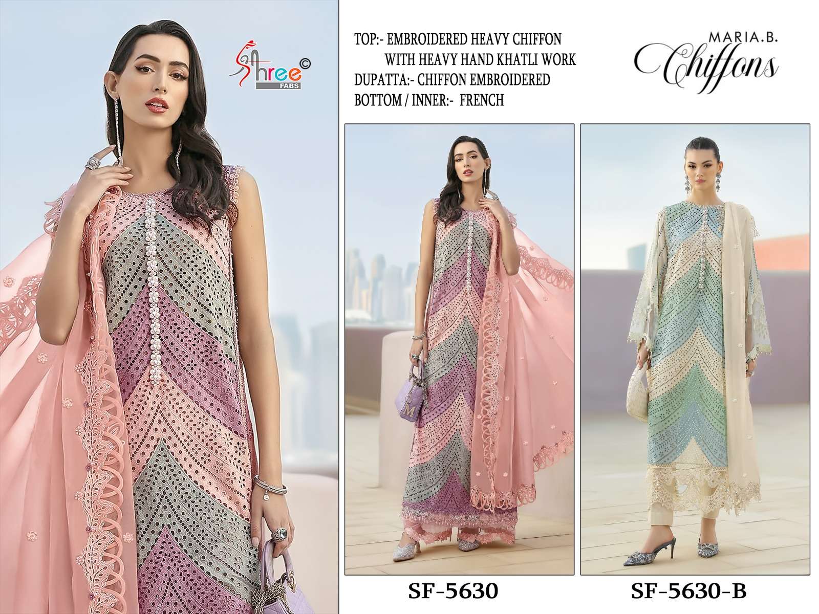 MARIA B CHIFFONS D.NO. SF - 5630 BY SHREE FABS - 01 - 02