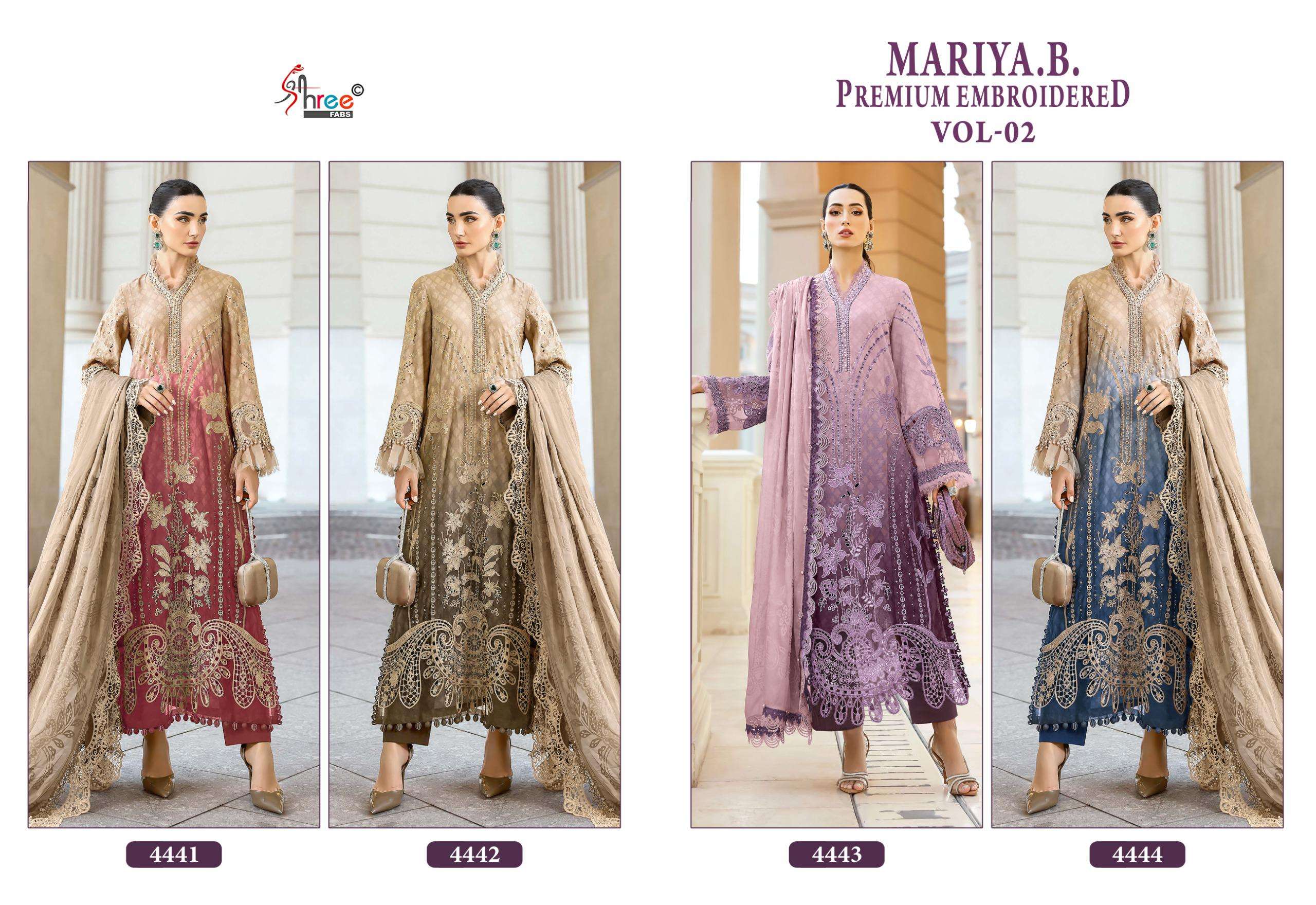 MARIA B PREMIUM EMBROIDERED VOL - 02 BY SHREE FABS - 01 - 04 B