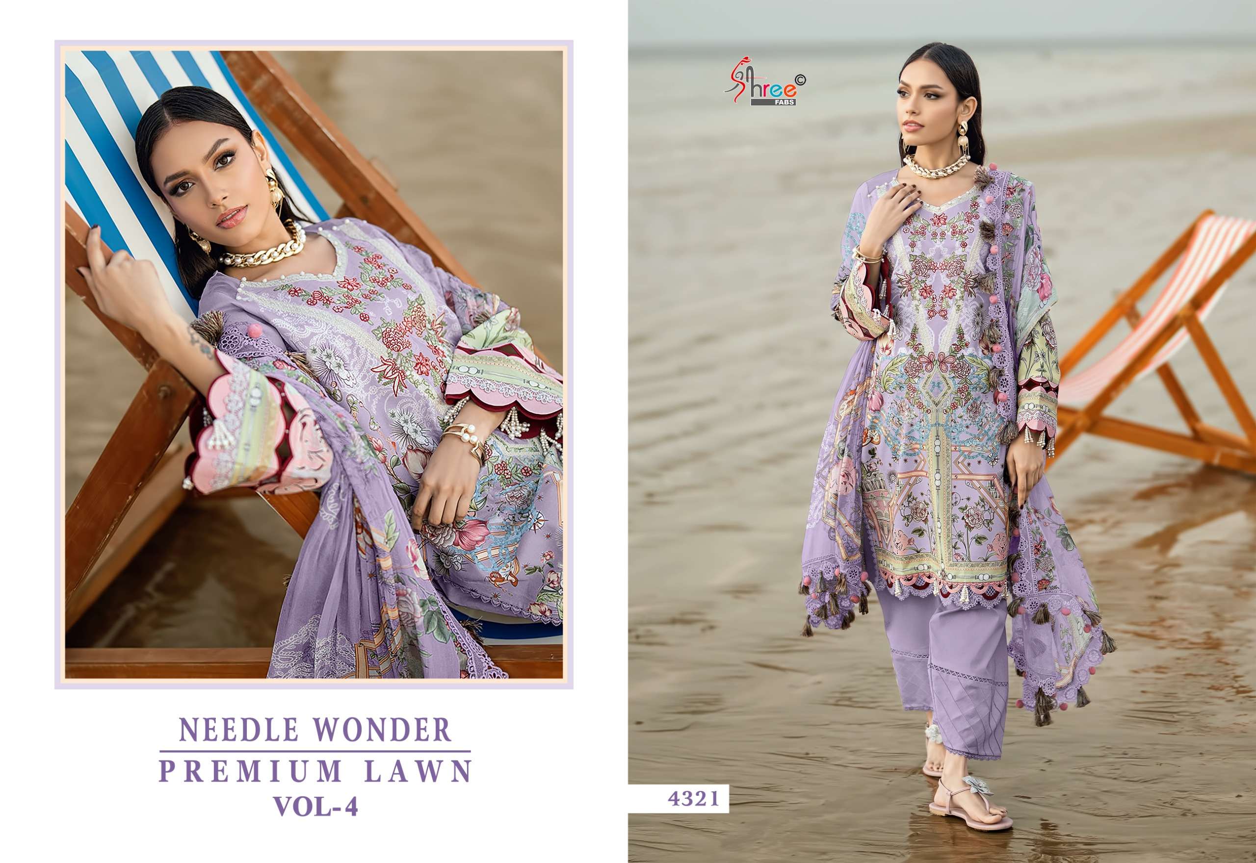 NEEDLE WONDER PREMIUM LAWN VOL - 04 BY SHREE FABS - 01