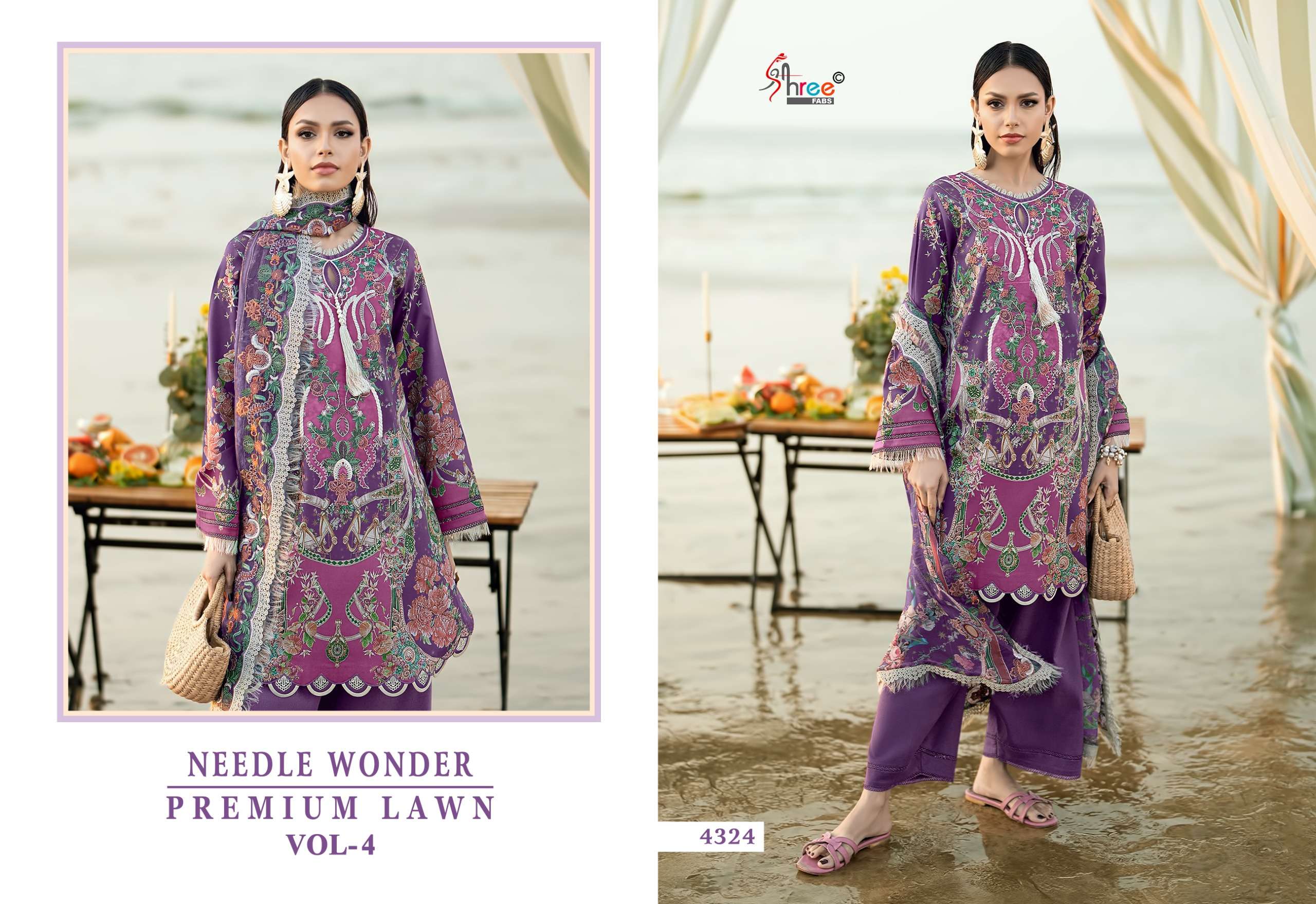NEEDLE WONDER PREMIUM LAWN VOL - 04 BY SHREE FABS - 04