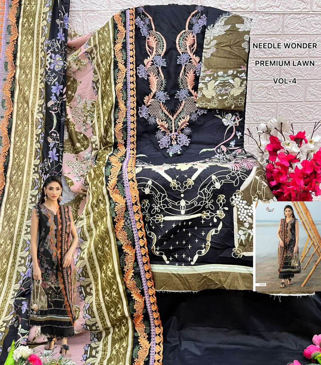NEEDLE WONDER PREMIUM LAWN VOL - 04 BY SHREE FABS - 10