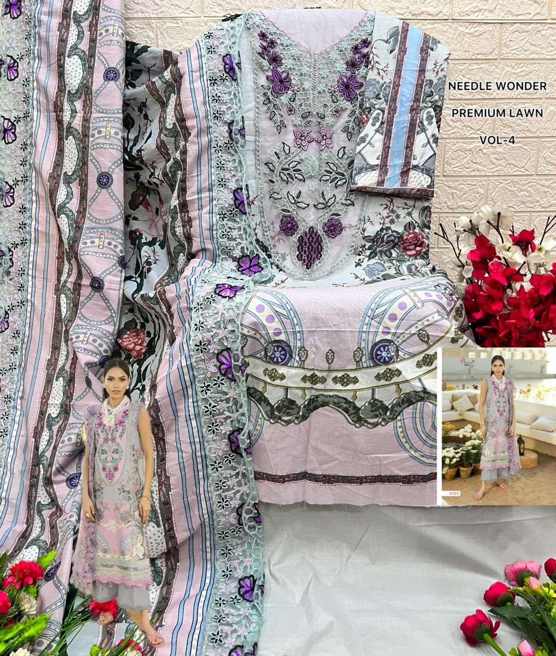NEEDLE WONDER PREMIUM LAWN VOL - 04 BY SHREE FABS - 11