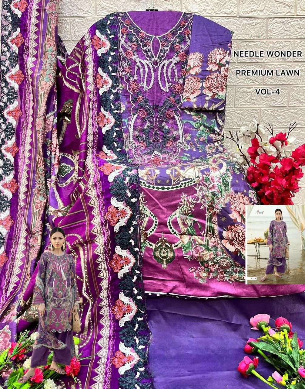 NEEDLE WONDER PREMIUM LAWN VOL - 04 BY SHREE FABS - 12