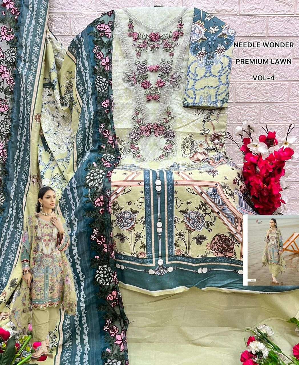 NEEDLE WONDER PREMIUM LAWN VOL - 04 BY SHREE FABS - 13