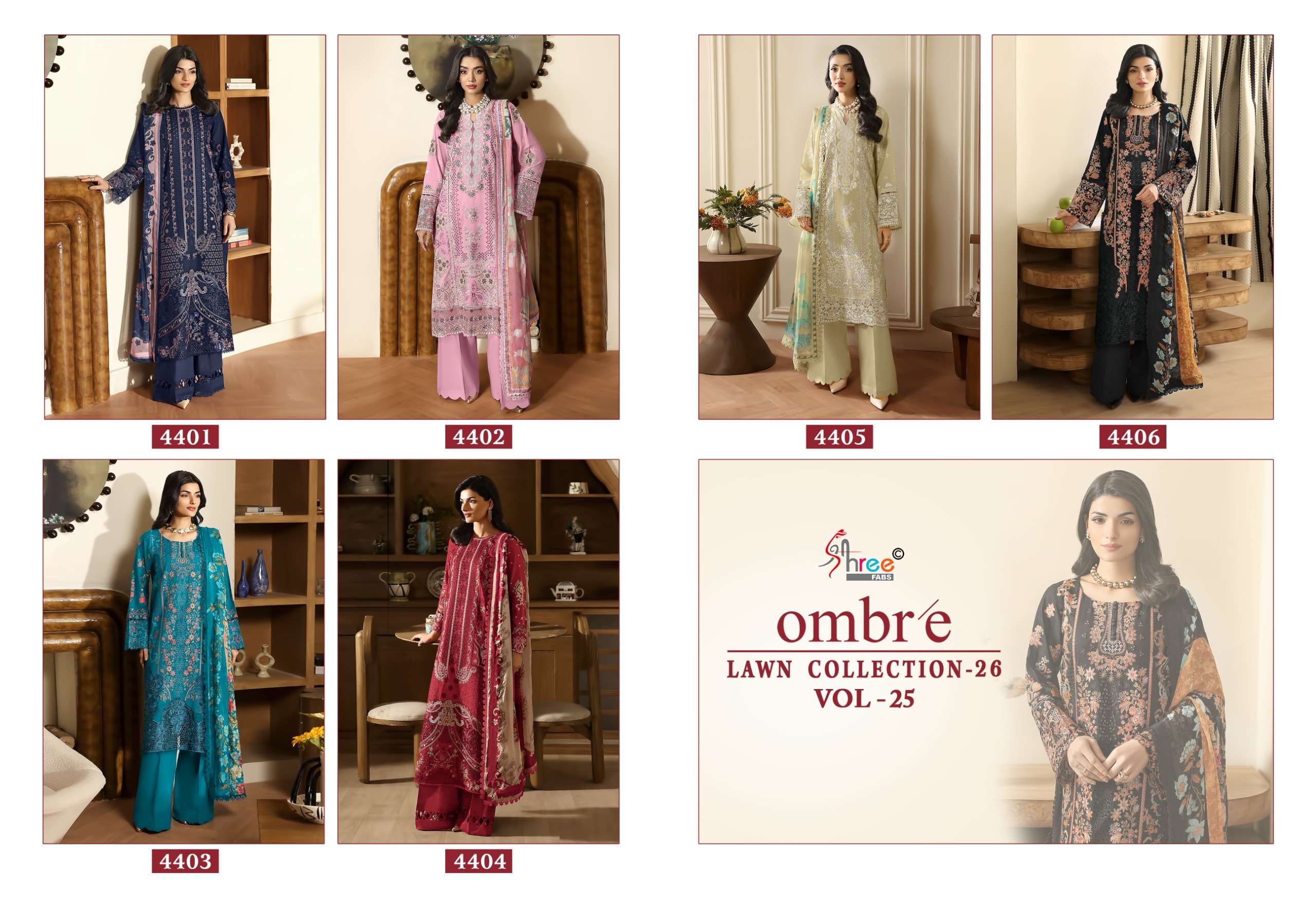 OMBRE LAWN COLLECTION VOL - 25 BY SHREE FABS - 01 - 06 A