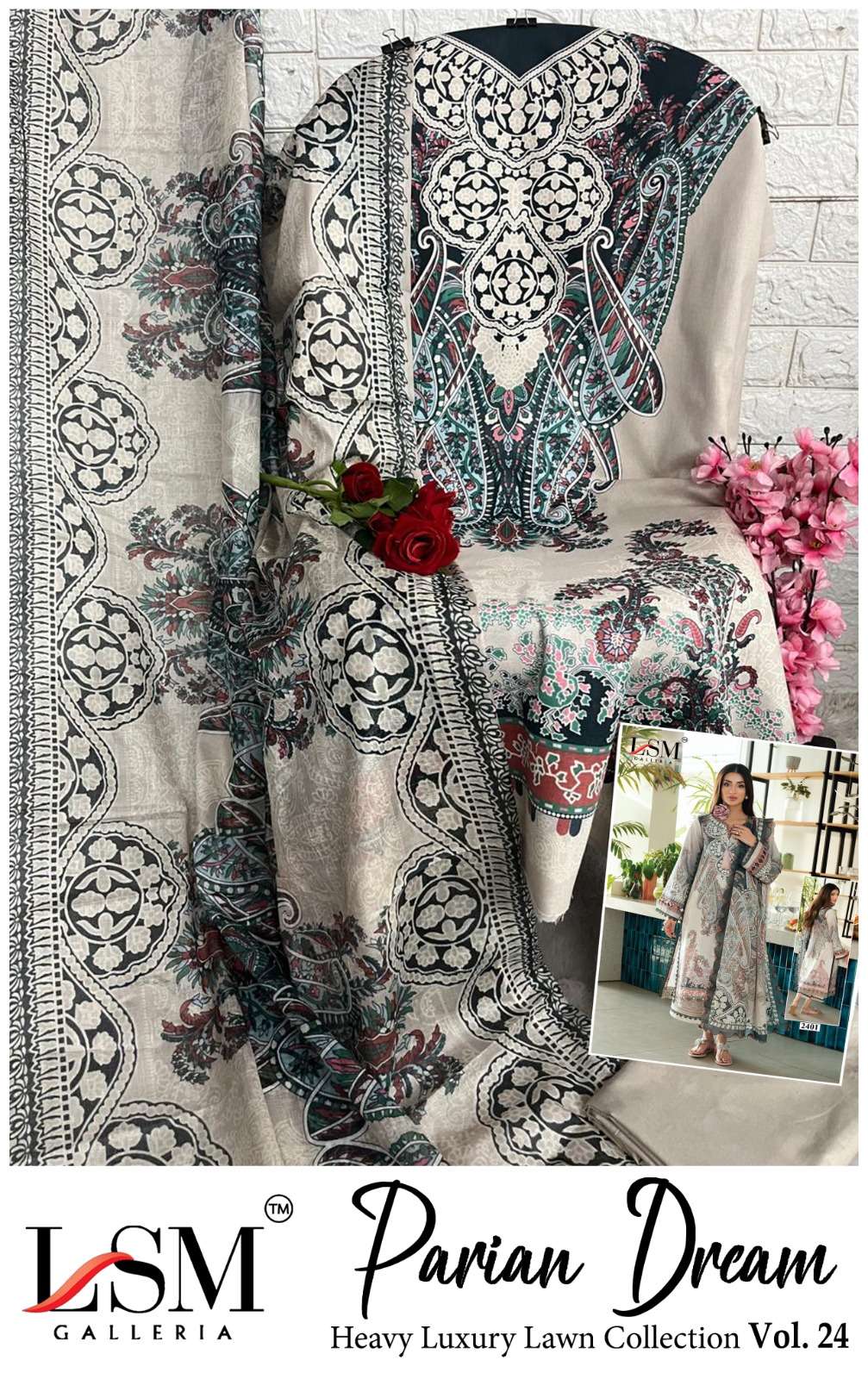 PARIAN DREAM HEAVY LUXURY LAWN COLLECTION VOL - 24 BY LSM - 07
