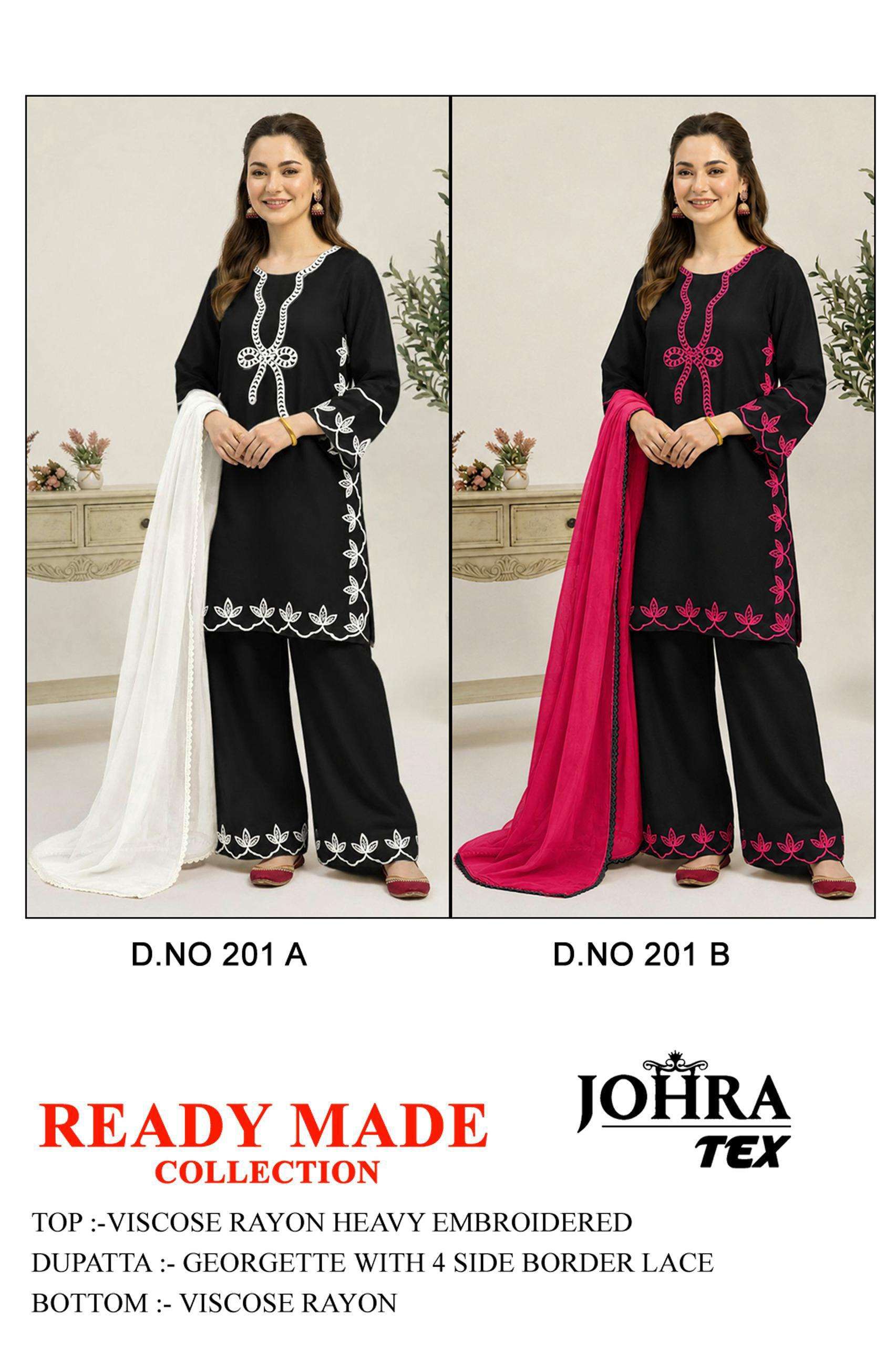 READY MADE COLLECTION DESIGN NO. JT 201 BY JOHRA TEX - 01 - 02