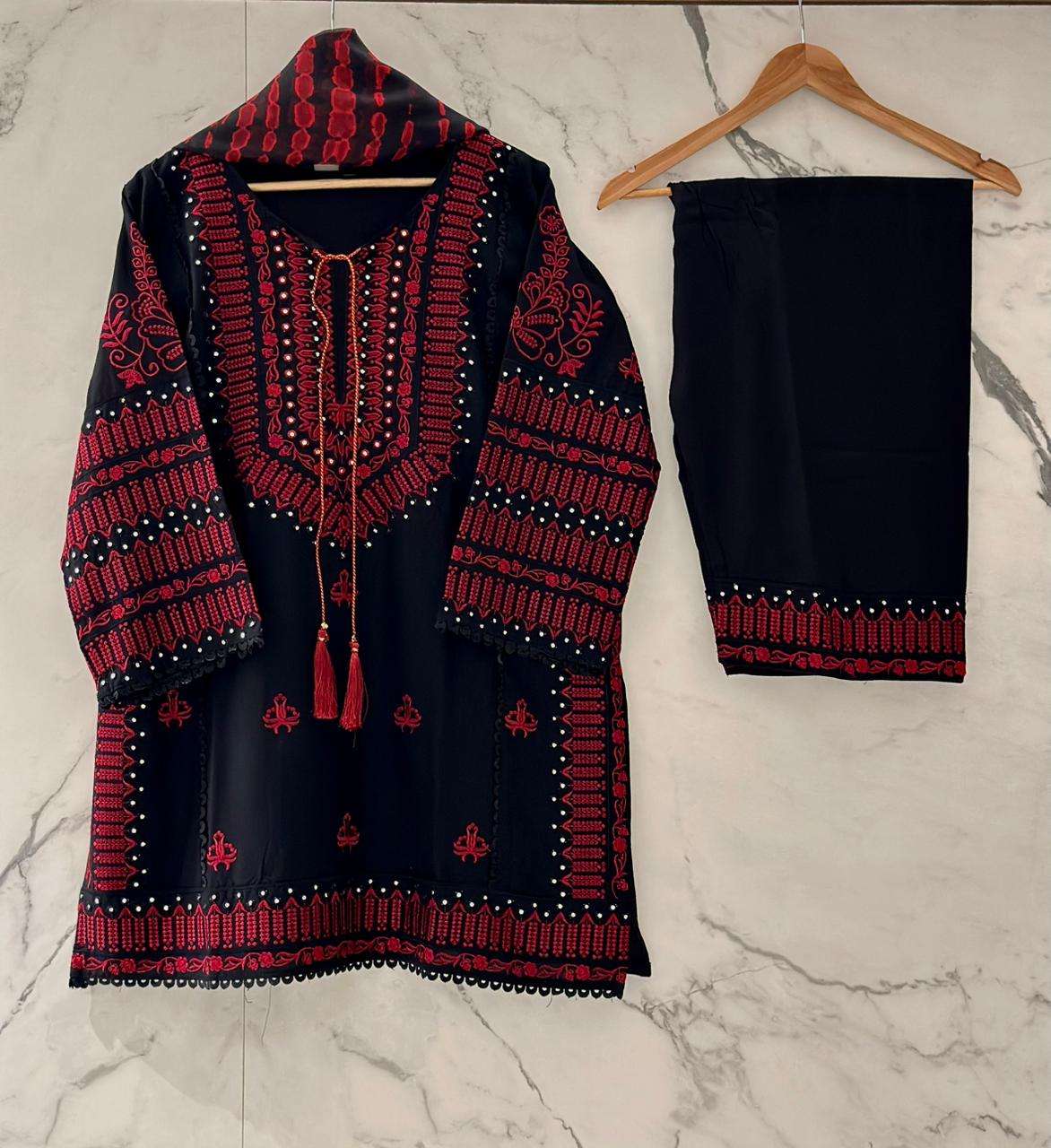 READY MADE RAYON FARSHI EMBROIDERED COLLECTION - 02