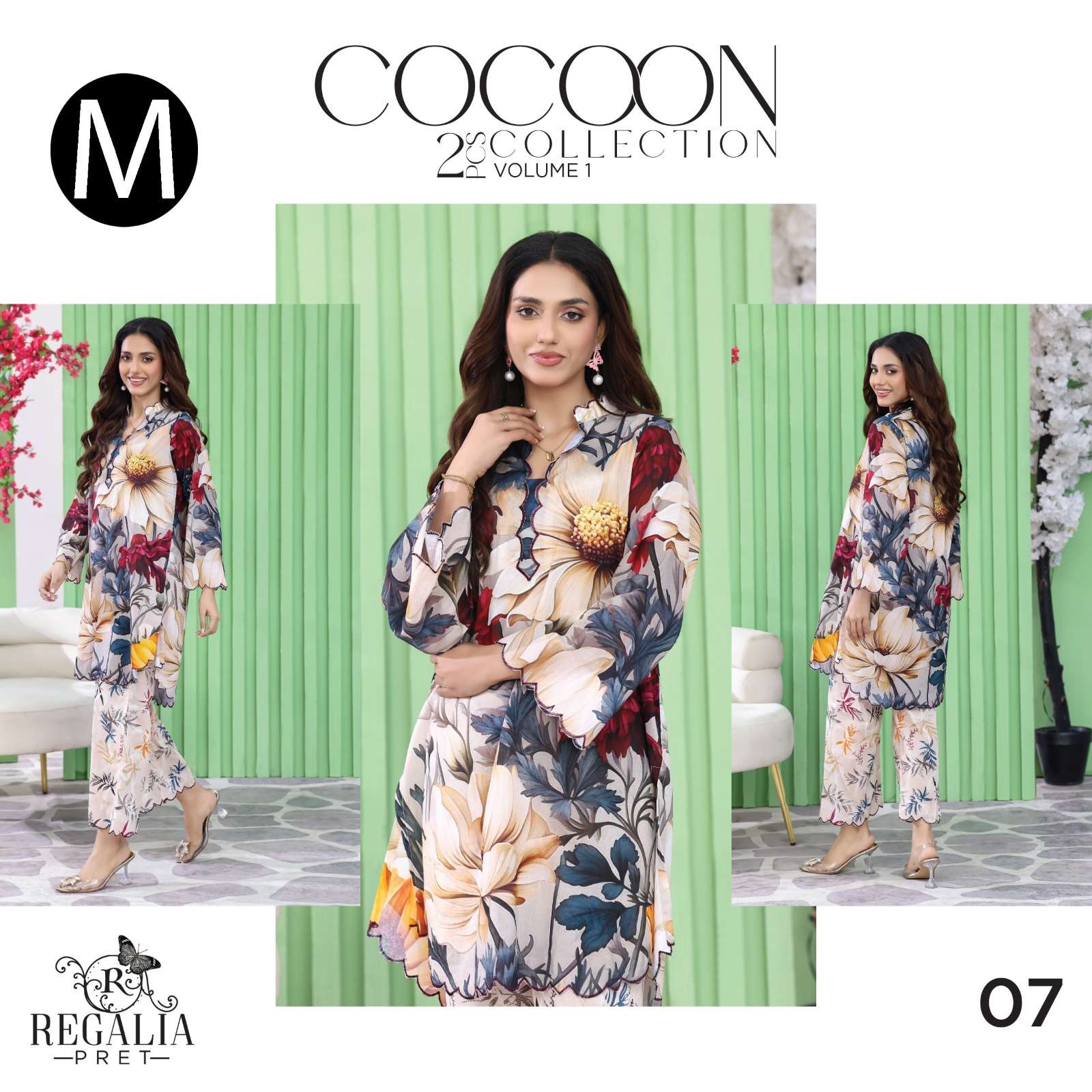 RTW COCOON VOL - 02 LUXURY DIGIAL PRINTED CO-ORDS LAWN COLLECTION 2026 BY REGALIA - 07