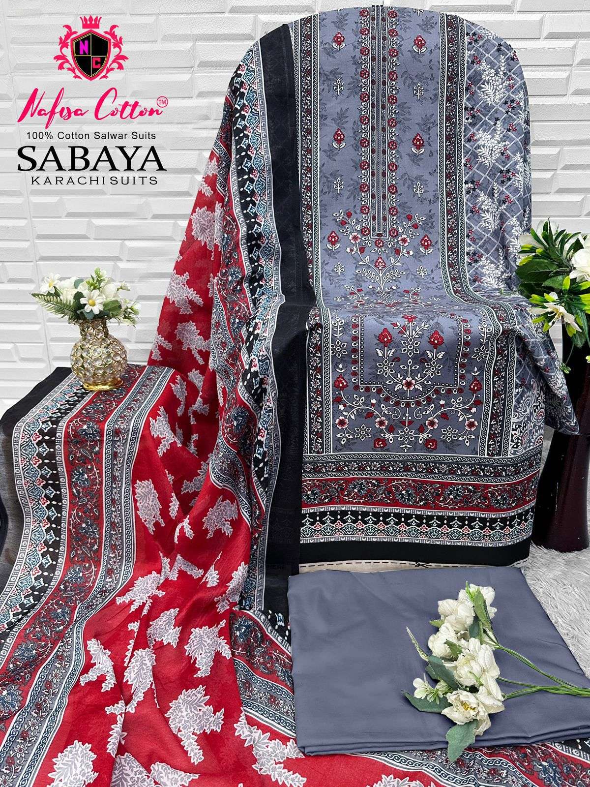 SABAYA KARACHI SUITS BY NAFISA COTTON - 04