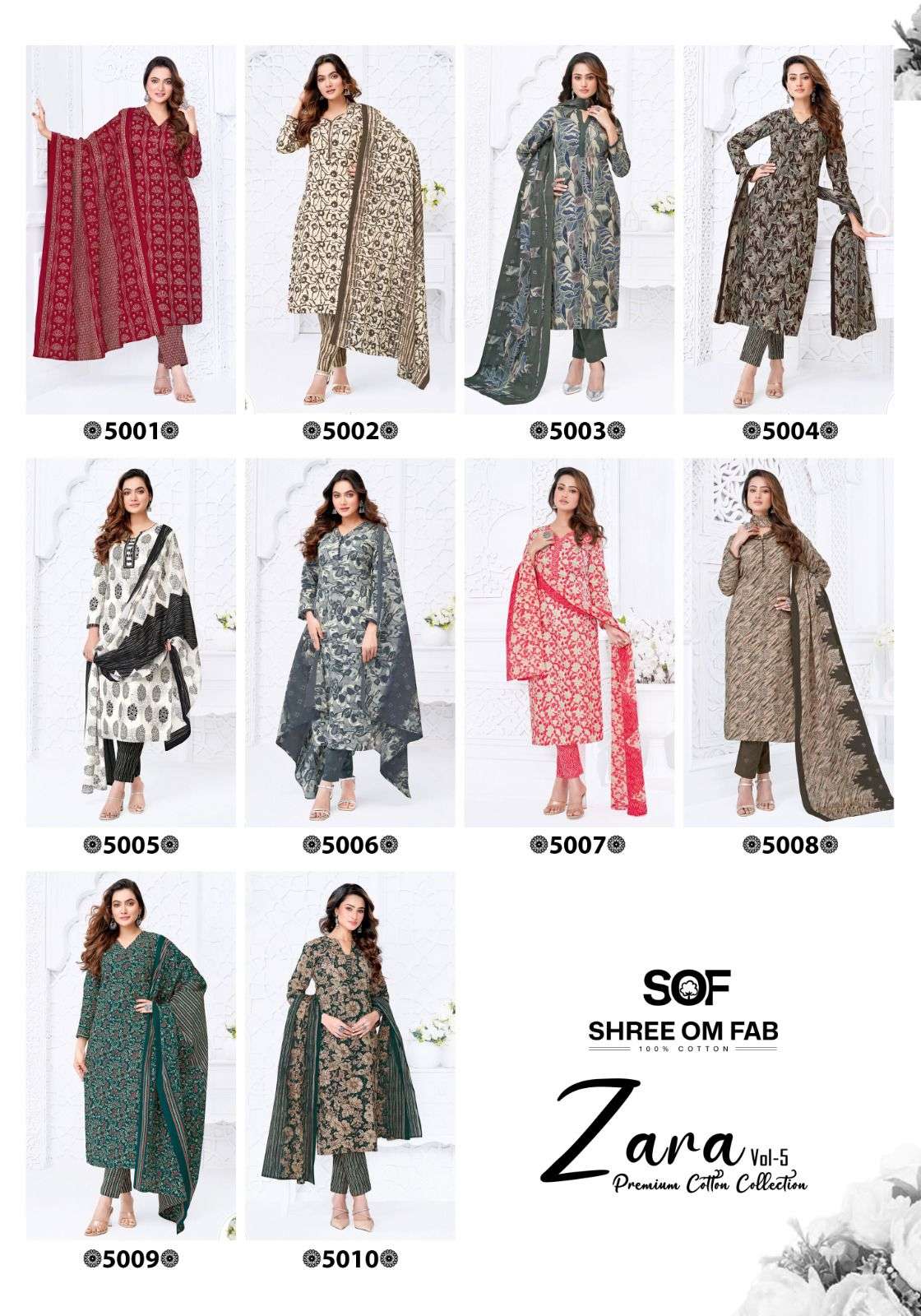 ZARA VOL - 05 OPEN & MODEL PIC BY SHREE OM FAB - 01 - 10