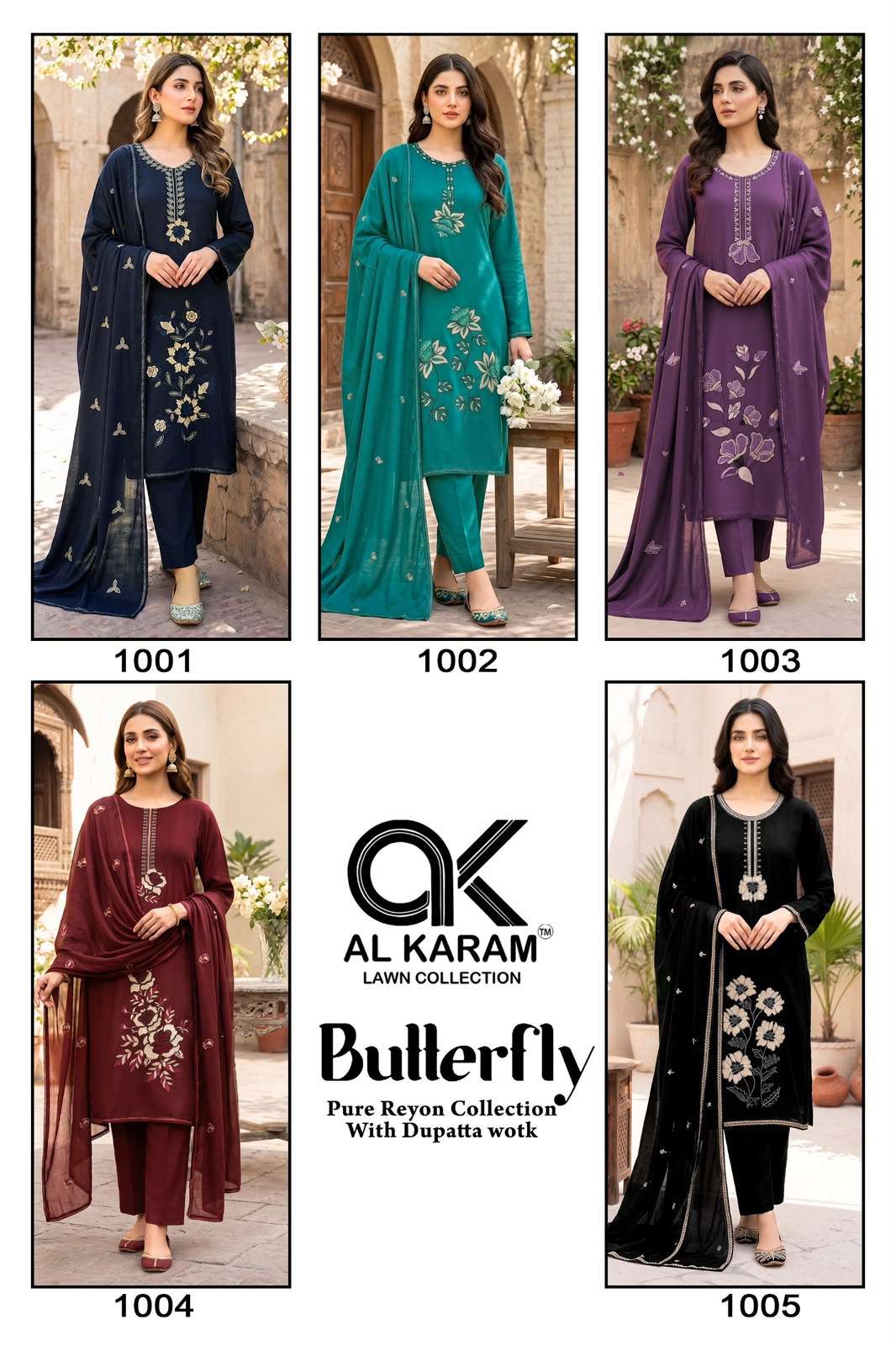 BUTTERFLY RAYON COLLECTION BY AL KARAM - 01 - 05