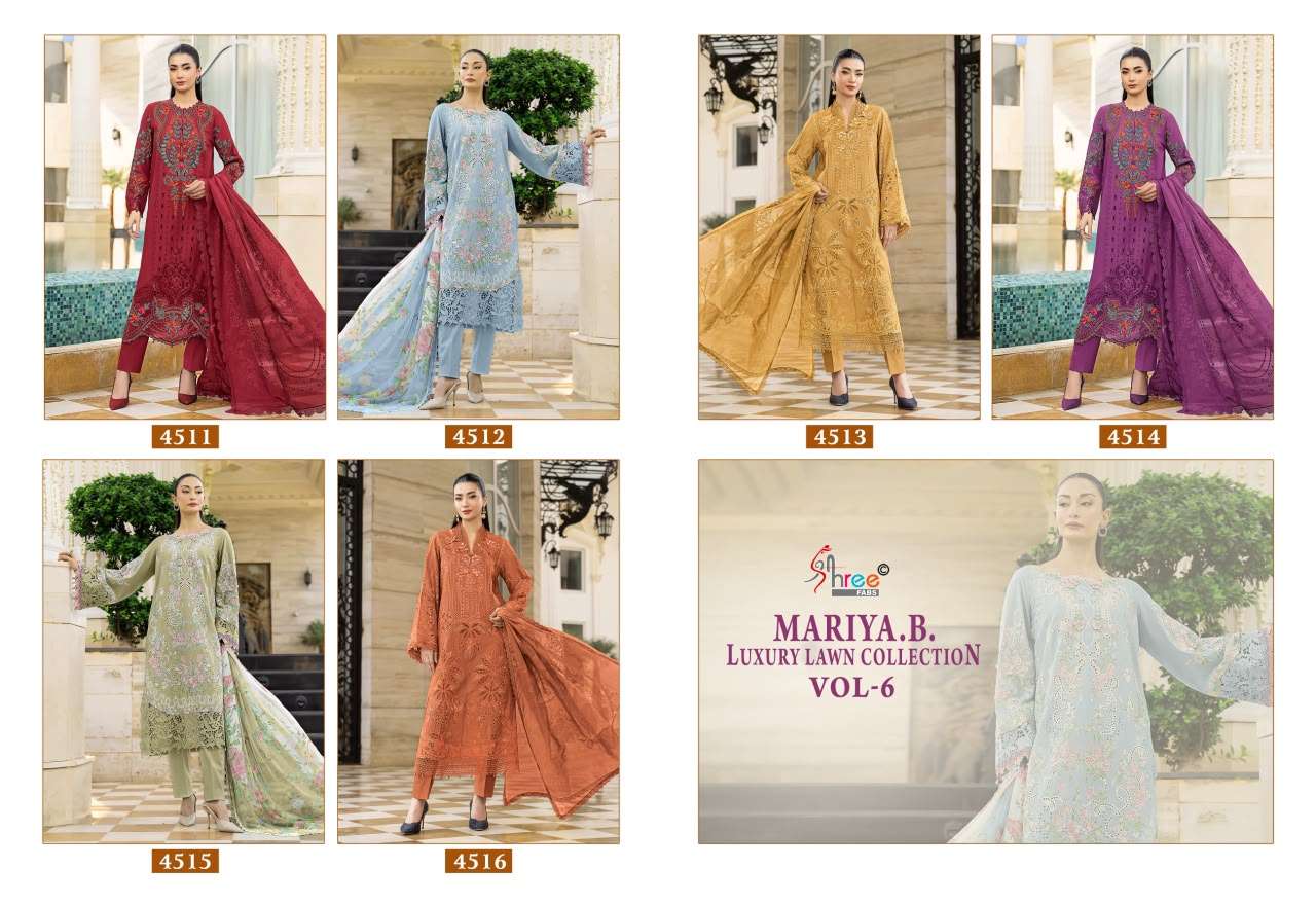MARIYA B LUXURY LAWN COLLECTION VOL - 06 BY SHREE FABS - 01 - 06 A