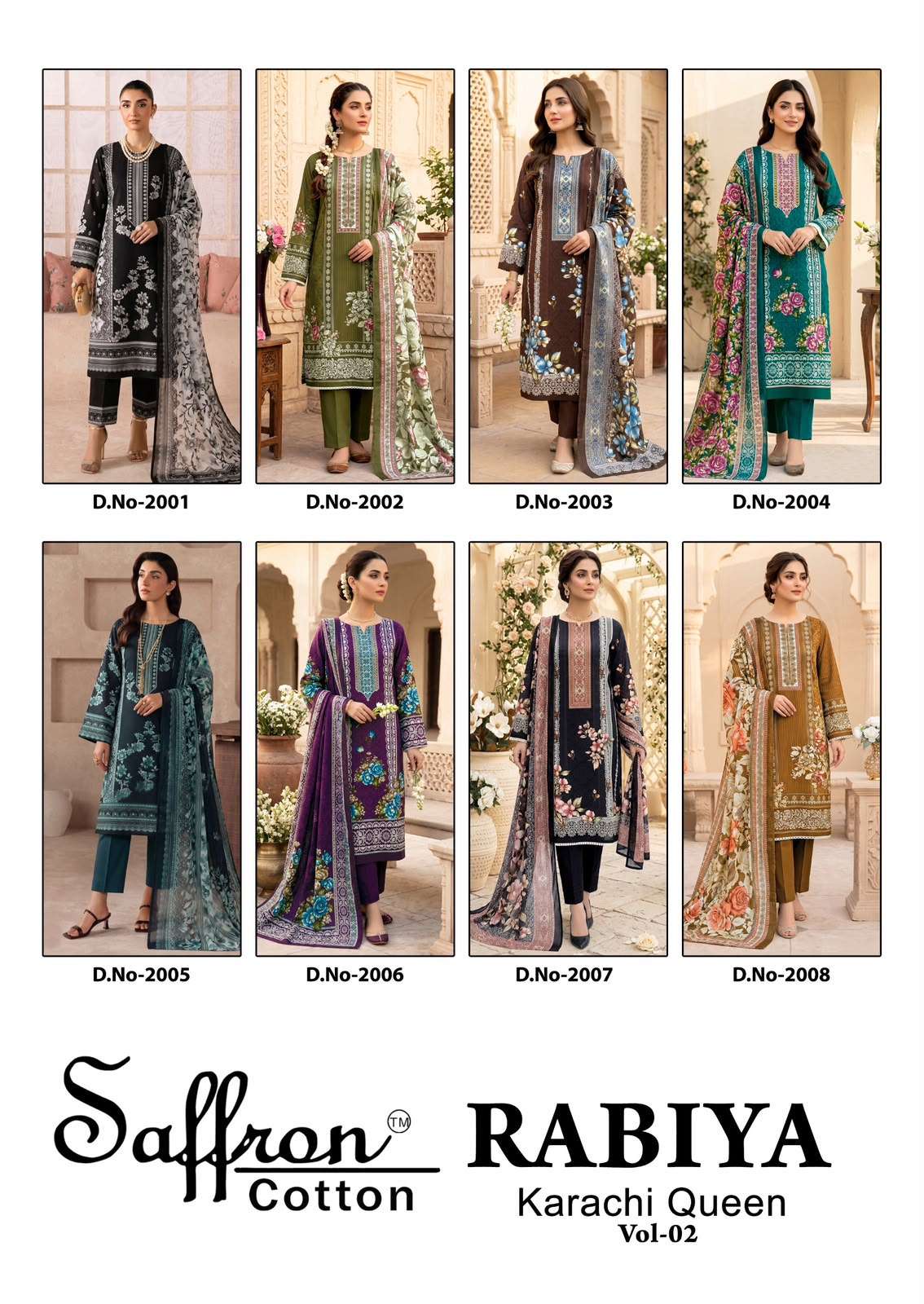 RABIYA KARACHI QUEEEN VOL - 02 BY SAFFRON COTTON - 01 - 08