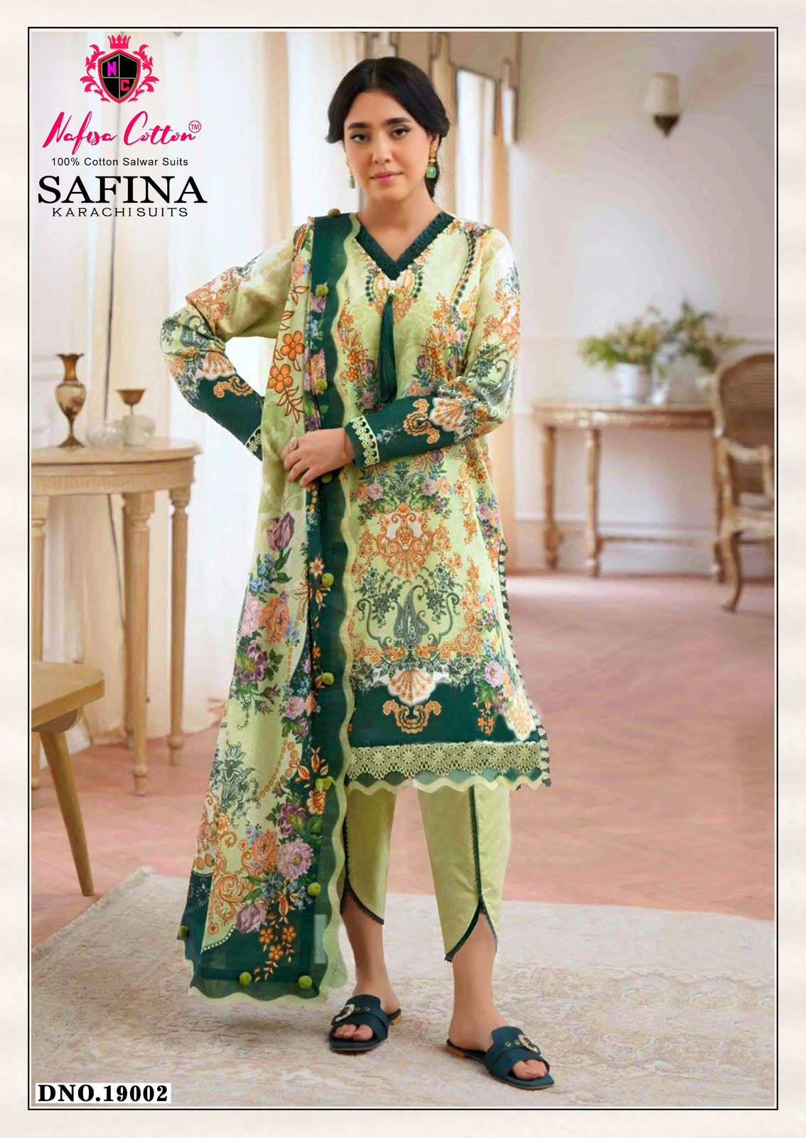 SAFINA KARACHI SUITS VOL - 19 BY NAFISHA COTTON - 02