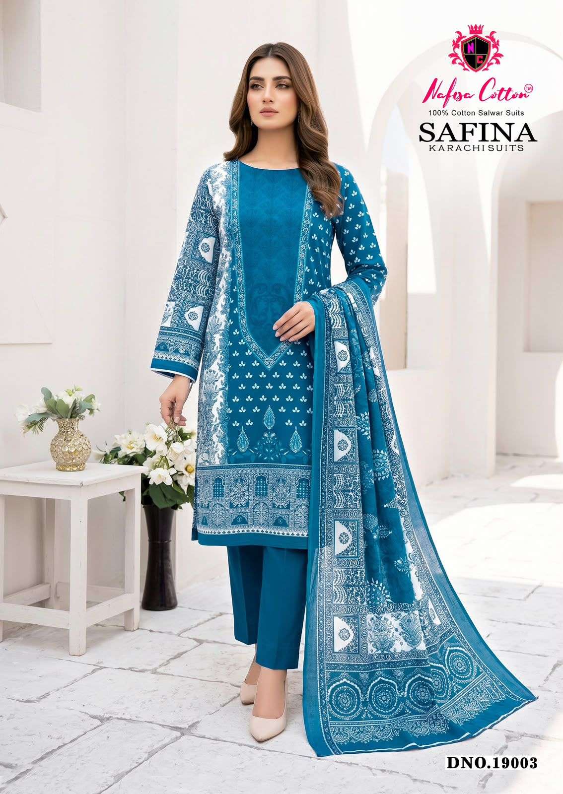 SAFINA KARACHI SUITS VOL - 19 BY NAFISHA COTTON - 03