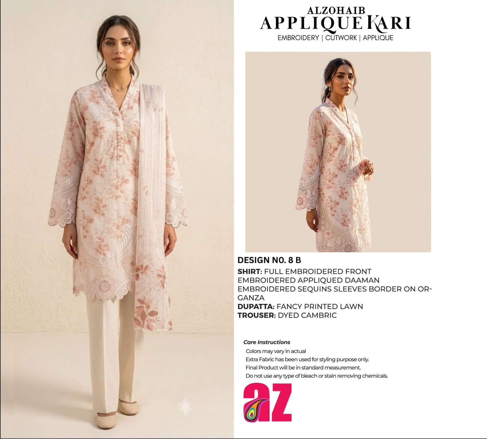 APPLIQUEKARI HITS BY AL ZOHAIB TEXTILES - 01