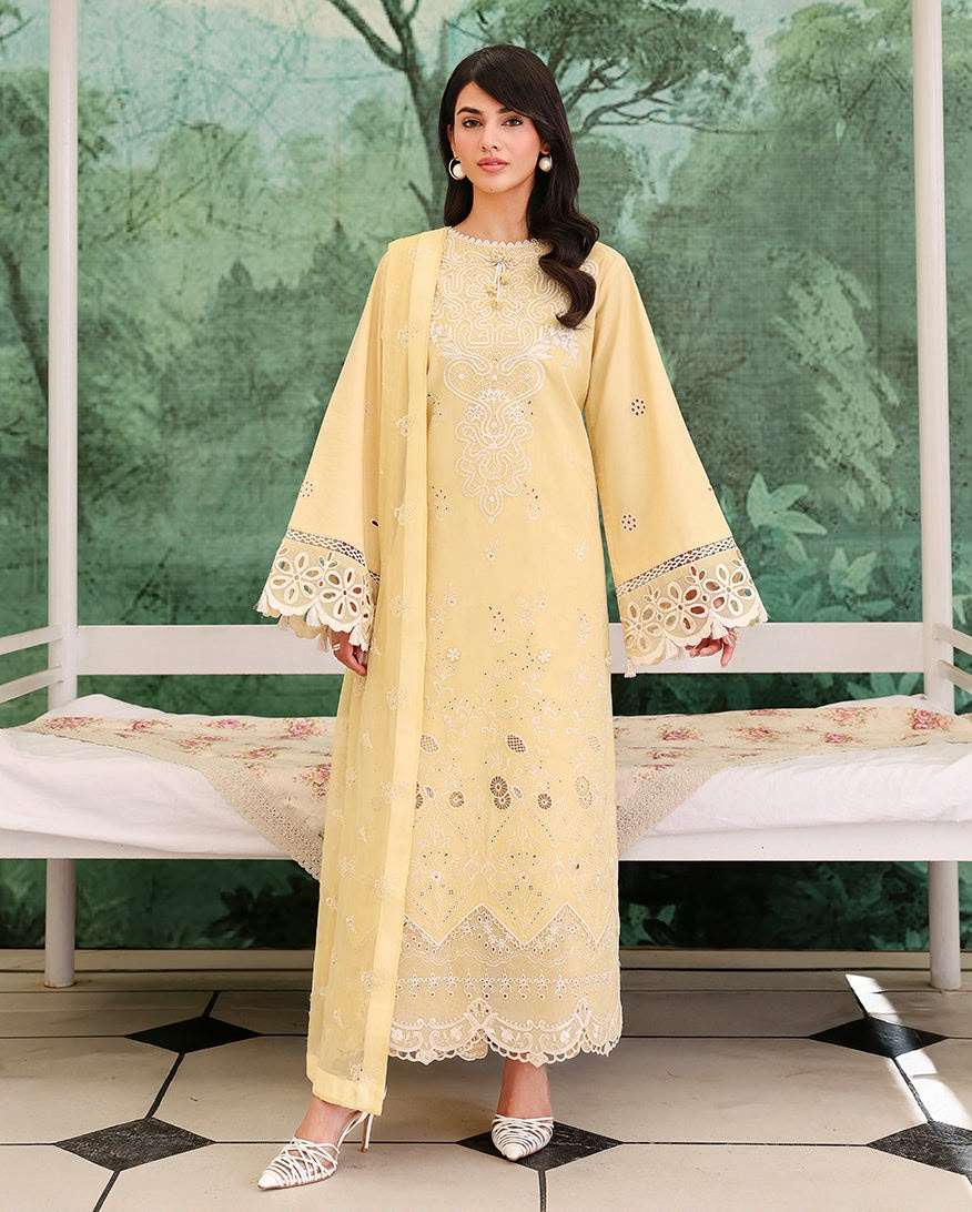 CHIKANKARI LAWN COLLECTION UNSTITCHED CHIKANKARI EMBROIDERED LAWN BY ROHEENAZ - 07