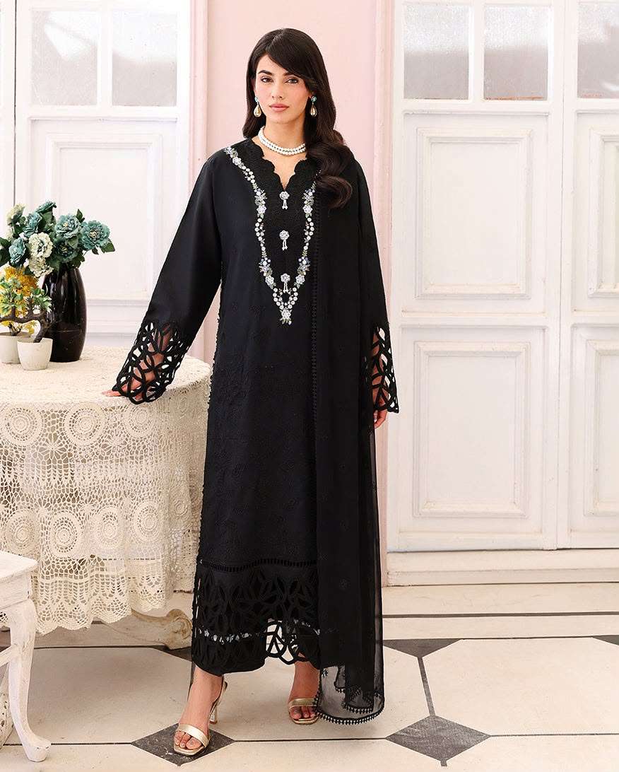 CHIKANKARI LAWN COLLECTION UNSTITCHED CHIKANKARI EMBROIDERED LAWN BY ROHEENAZ - 09
