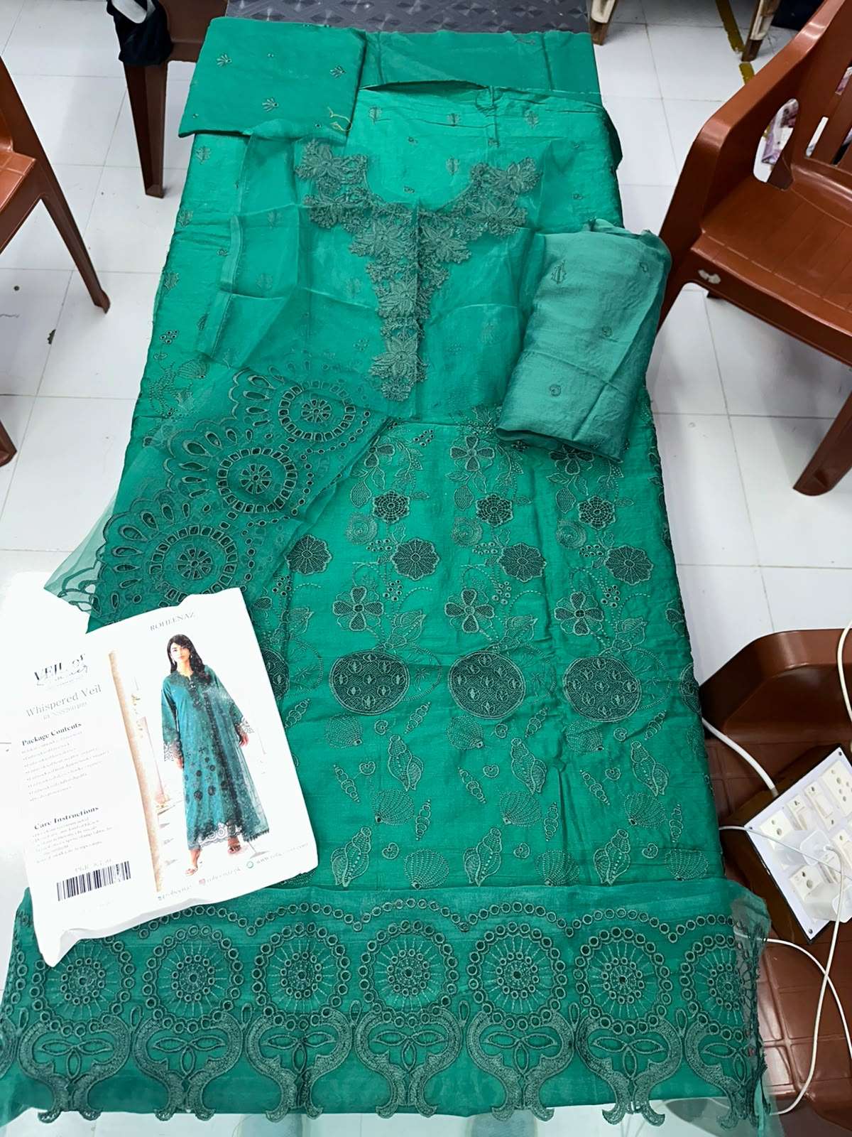 CHIKANKARI LAWN COLLECTION UNSTITCHED CHIKANKARI EMBROIDERED LAWN OPEN PICS BY ROHEENAZ - 04