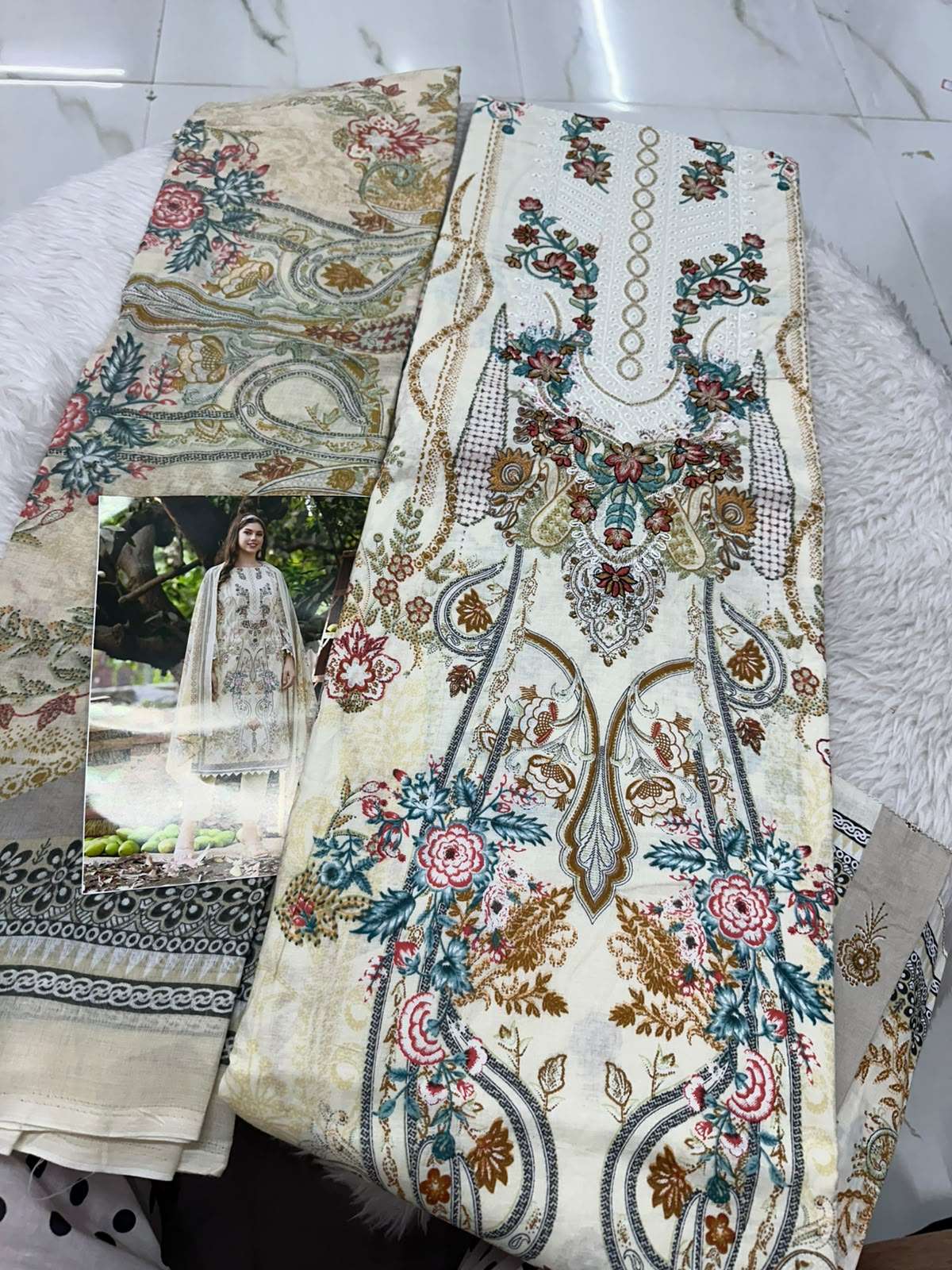 Falah Premium Cotton Collection - 02 Code - 50124 By Falah Designer Suits - 01 - 08
