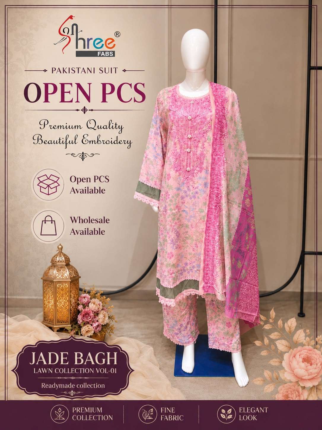 JADE BAGH READYMADE LAWN COLLECTION VOL - 01 BY SHREE FABS - 02