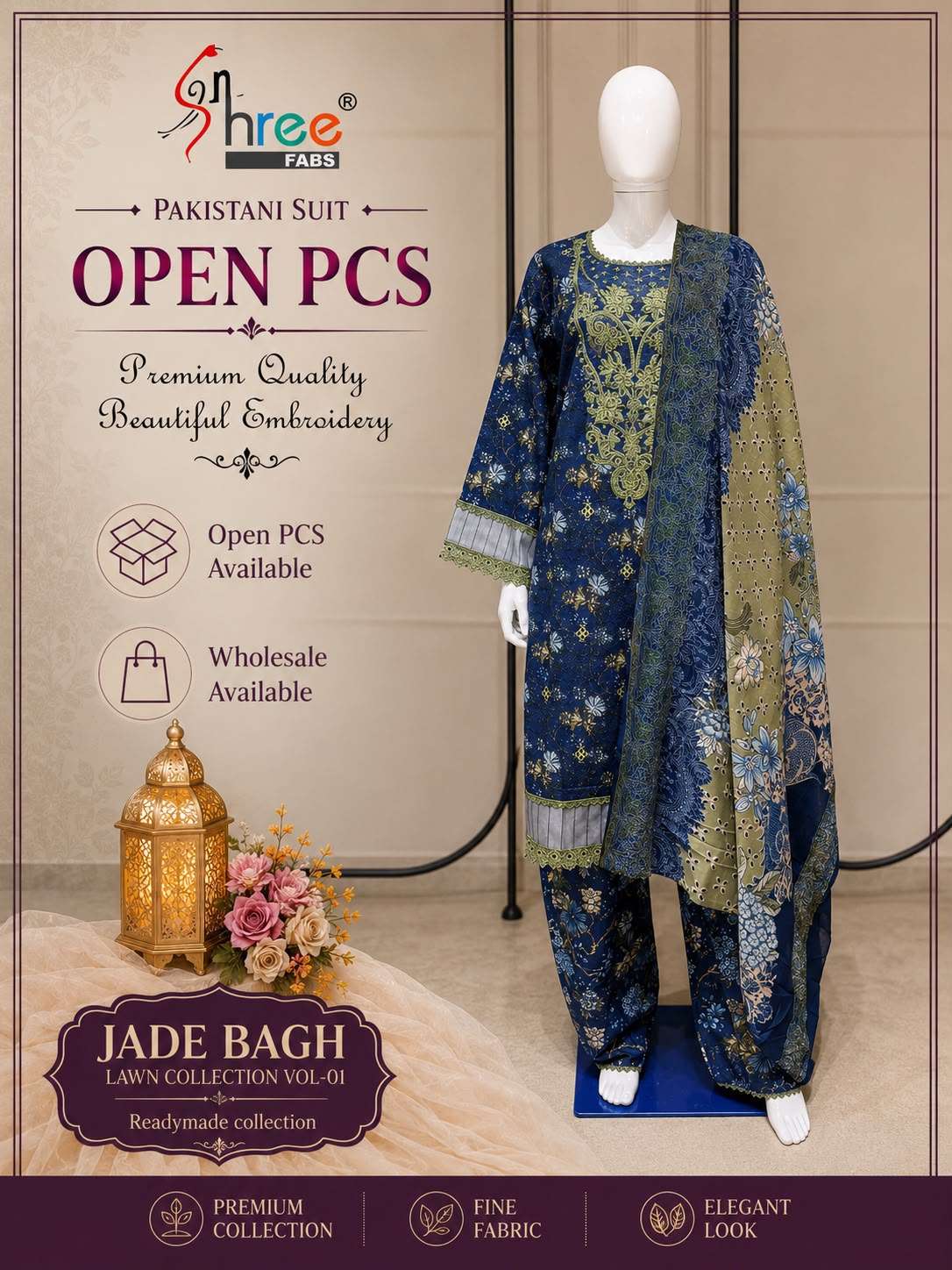 JADE BAGH READYMADE LAWN COLLECTION VOL - 01 BY SHREE FABS - 03