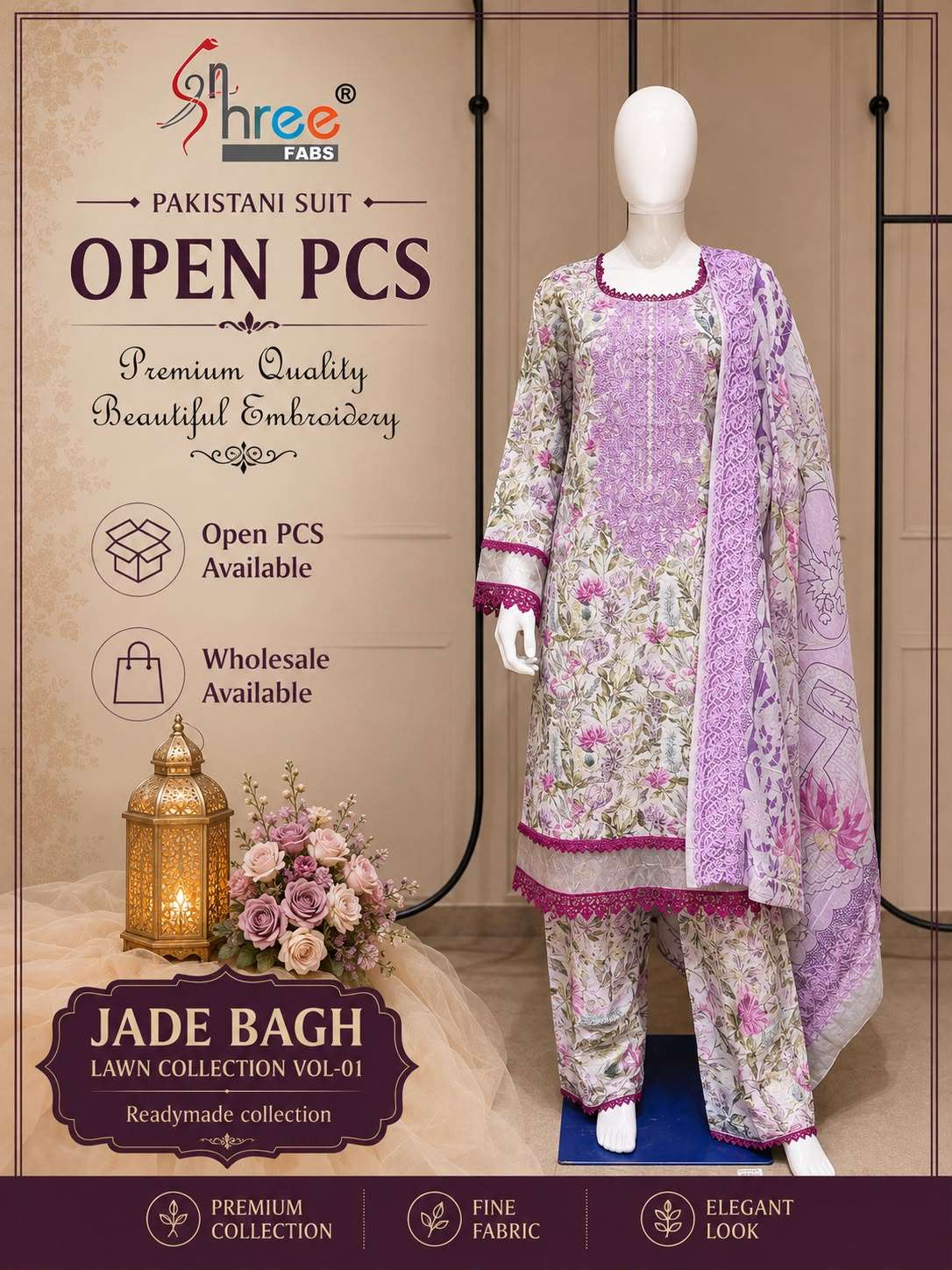 JADE BAGH READYMADE LAWN COLLECTION VOL - 01 BY SHREE FABS - 04