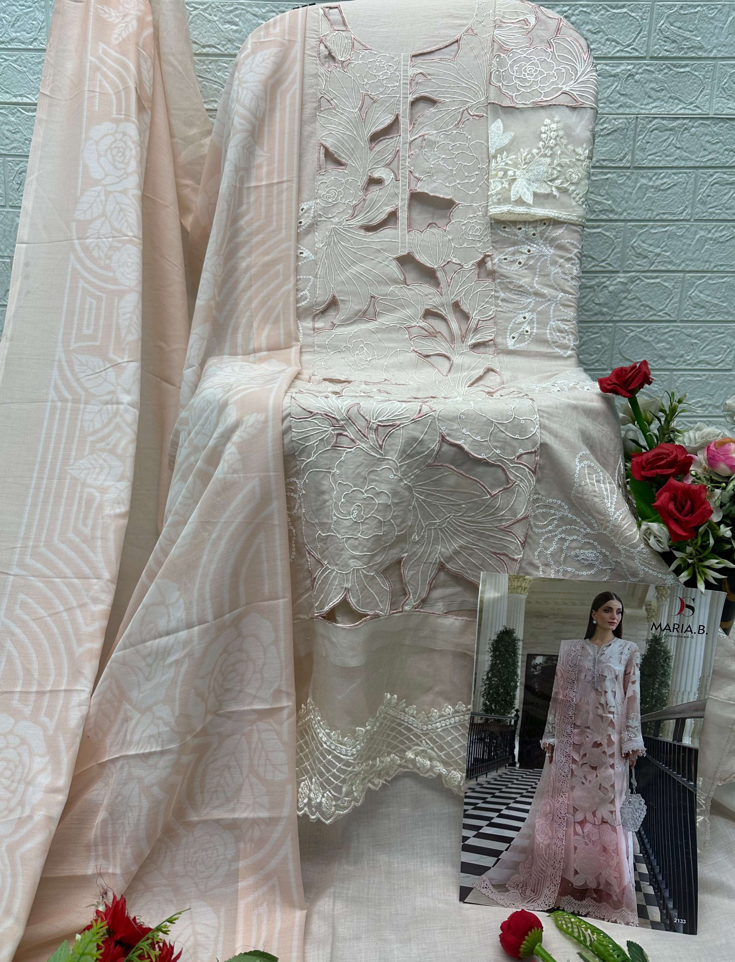 MARIA B PREMIUM EMBROIDERED - 05 DEEPSY SUITS  - 09
