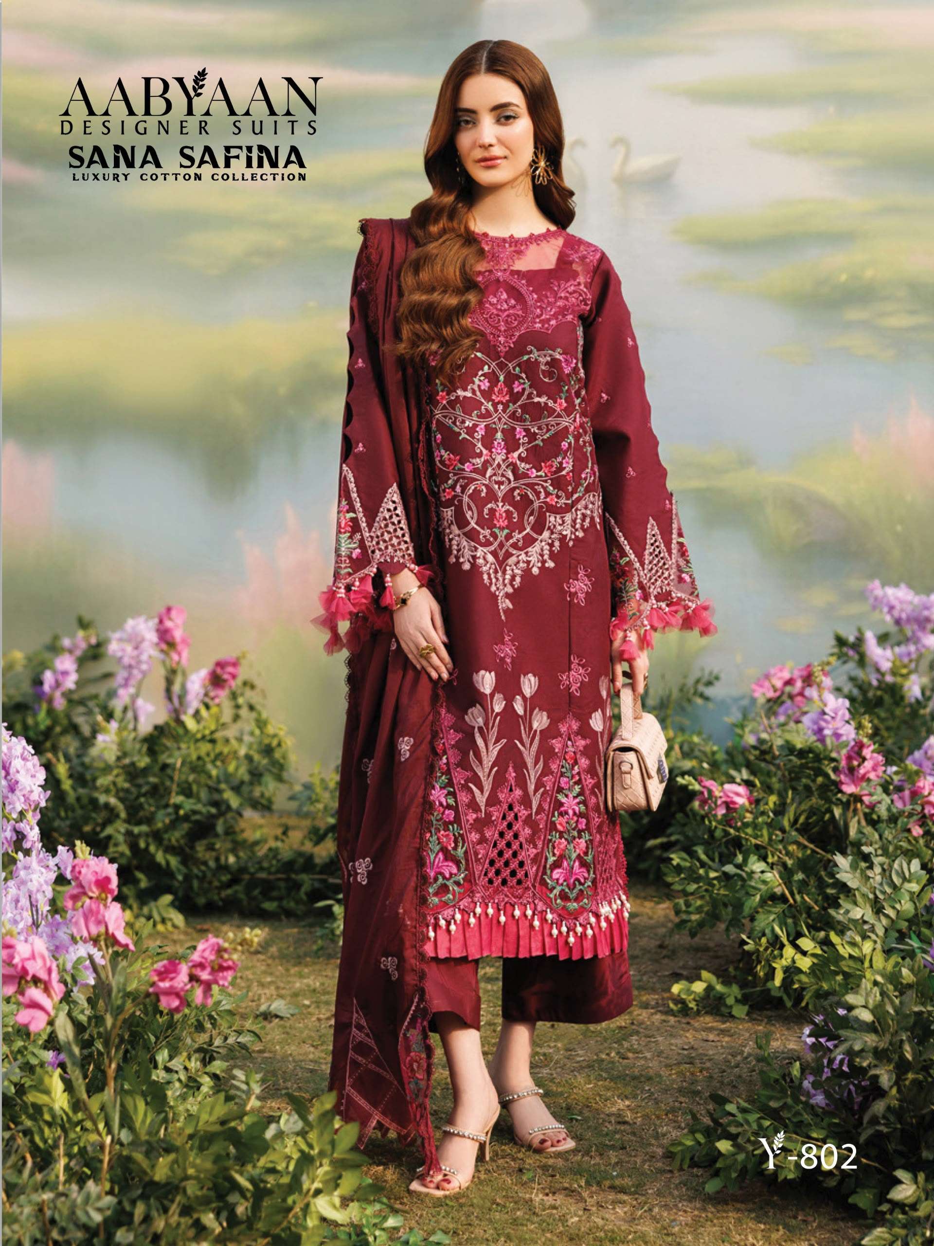 SANA SAFINA LUXURY COTTON COLLECTION VOL - 08 BY AABYAAN DESIGNER SUIT - 02