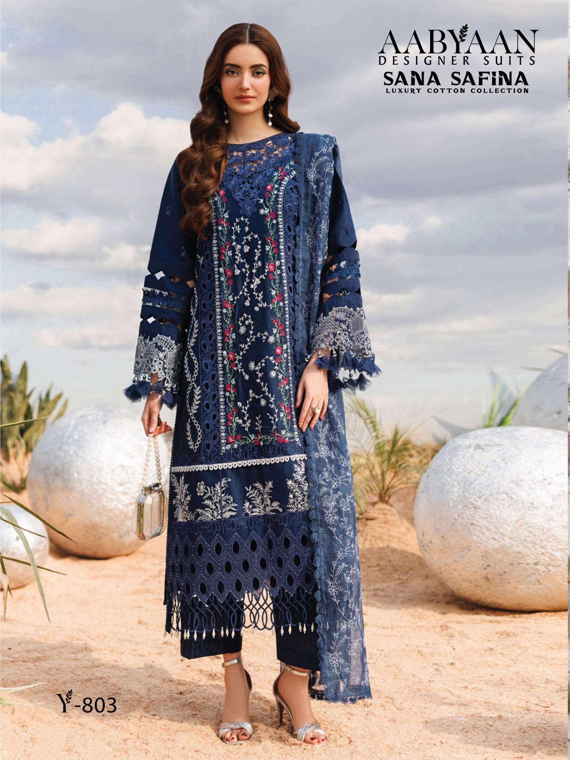 SANA SAFINA LUXURY COTTON COLLECTION VOL - 08 BY AABYAAN DESIGNER SUIT - 03