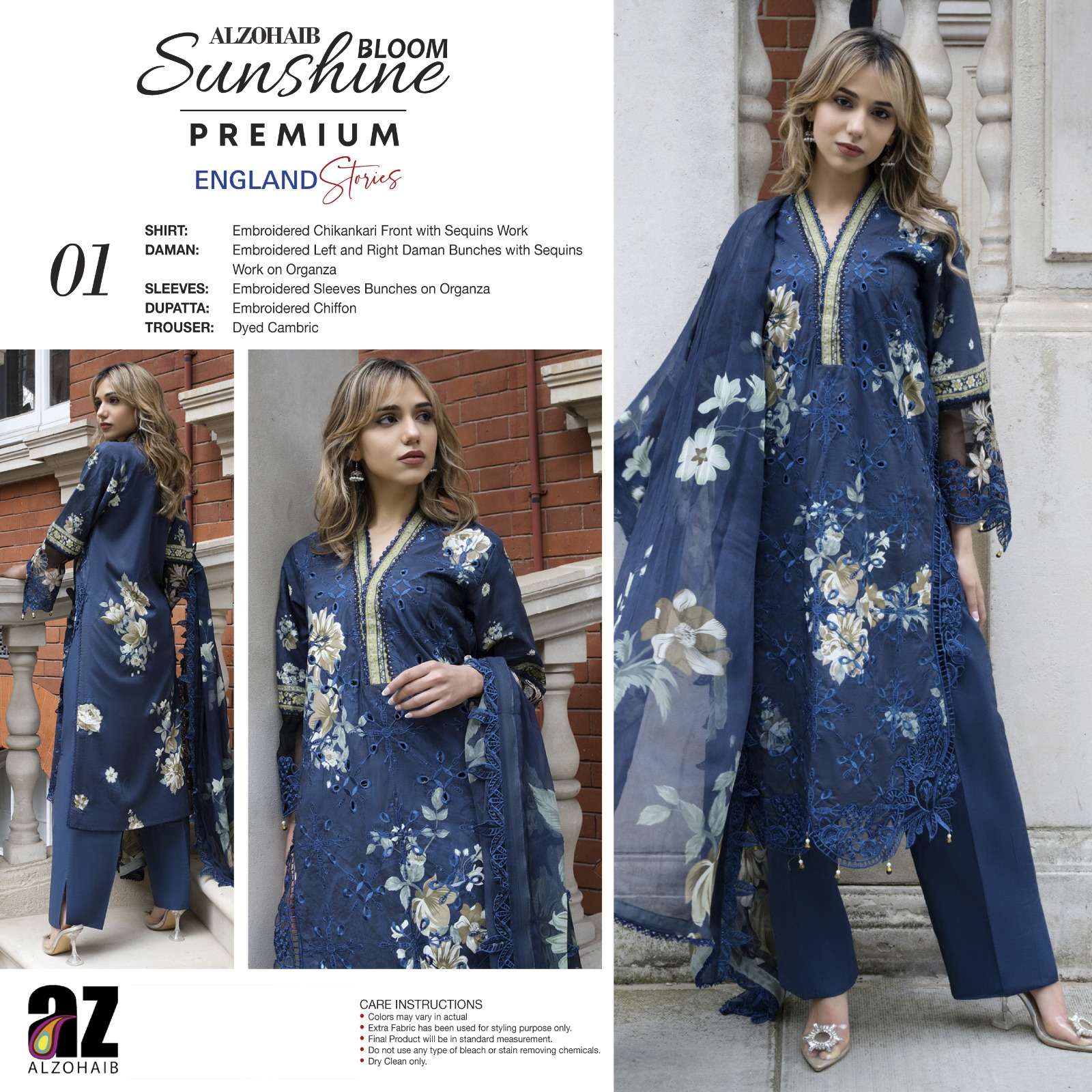 SUNSHINE BLOOM PREMIUM EDITION ENGLAND STORIES BY AL ZOHAIB TEXTILES - 01