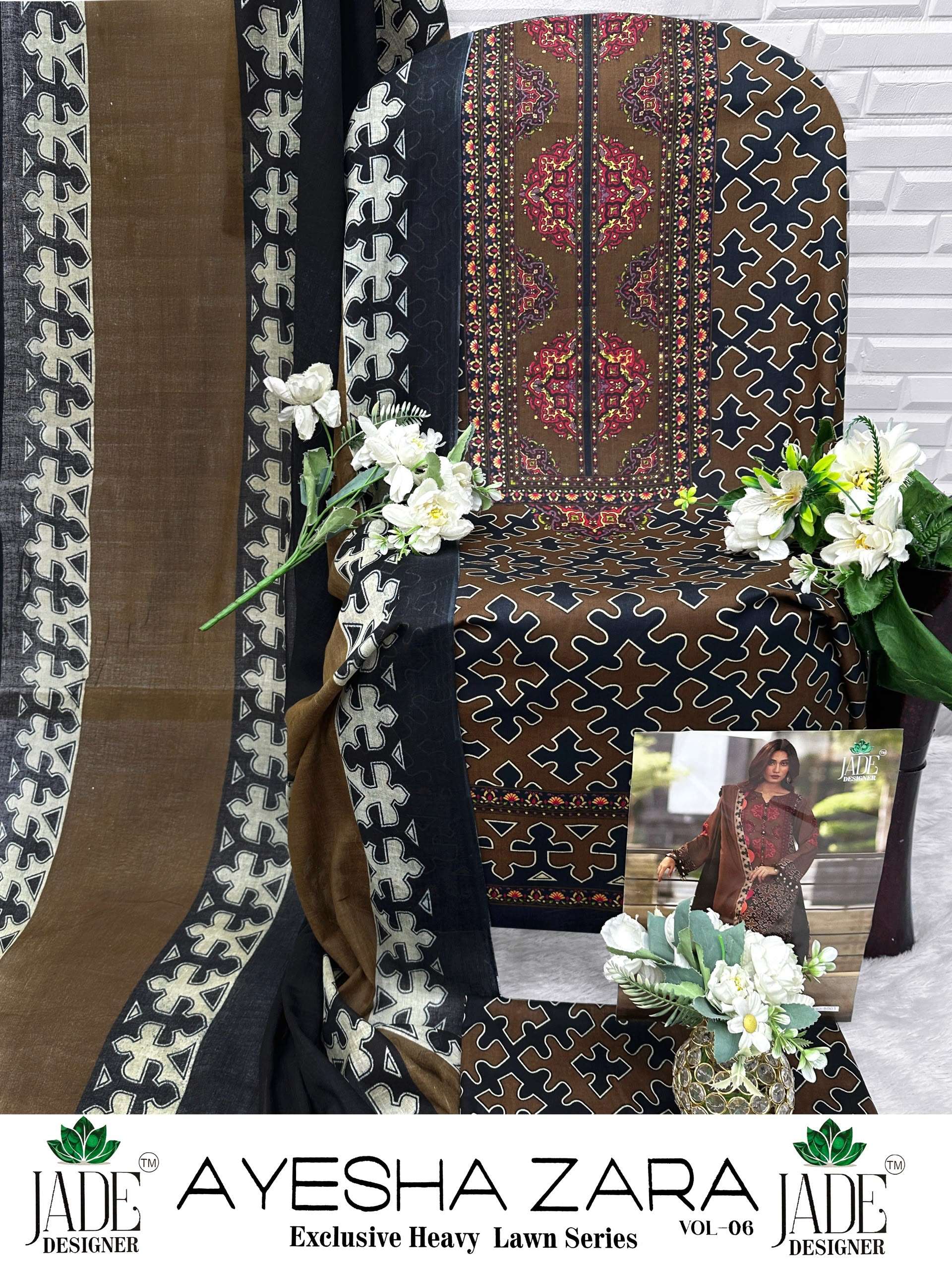AYESHA ZARA VOL - 06 HEAVY LAWN COTTON OPEN PICS BY JADE - 03