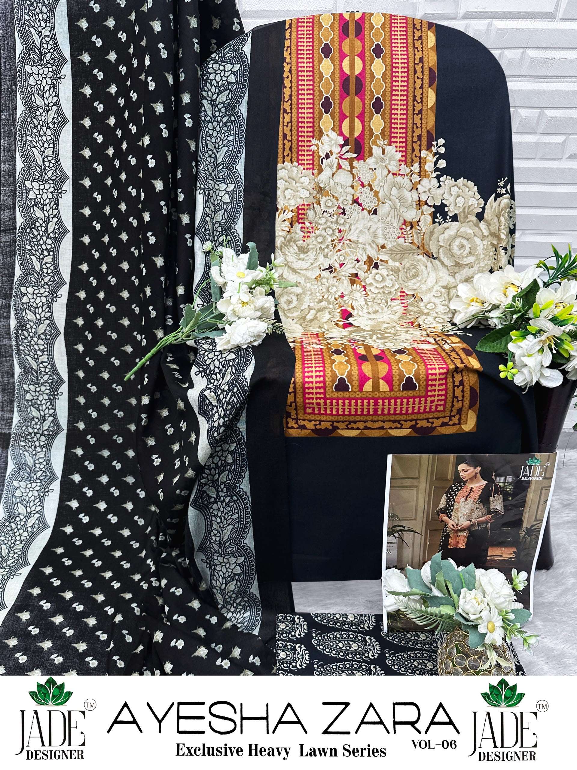 AYESHA ZARA VOL - 06 HEAVY LAWN COTTON OPEN PICS BY JADE - 04